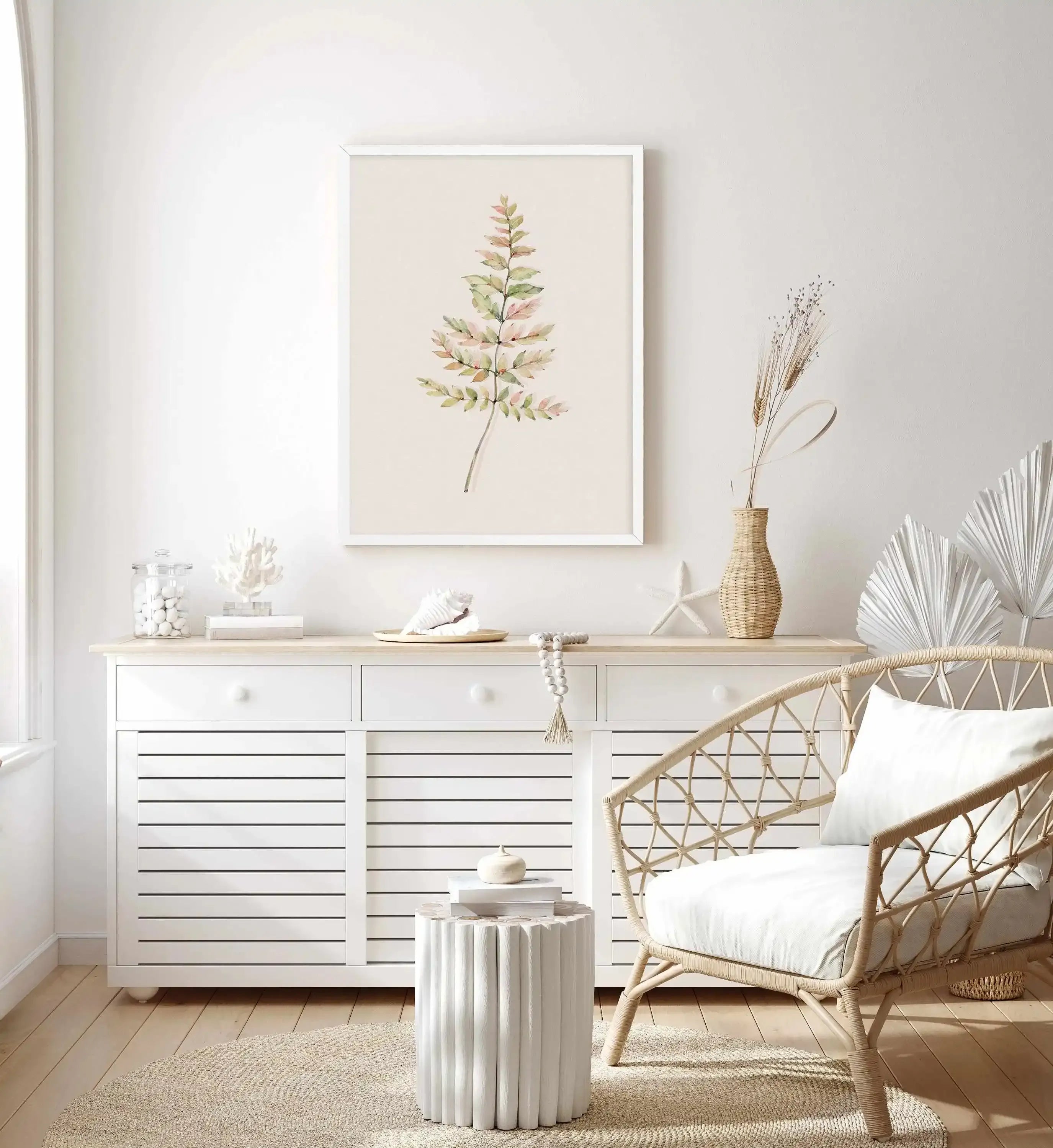 Blushing Fern II | Watercolor Art Print-PRINT-Olive et Oriel-Olive et Oriel-Buy-Australian-Art-Prints-Online-with-Olive-et-Oriel-Your-Artwork-Specialists-Austrailia-Decorate-With-Coastal-Photo-Wall-Art-Prints-From-Our-Beach-House-Artwork-Collection-Fine-Poster-and-Framed-Artwork