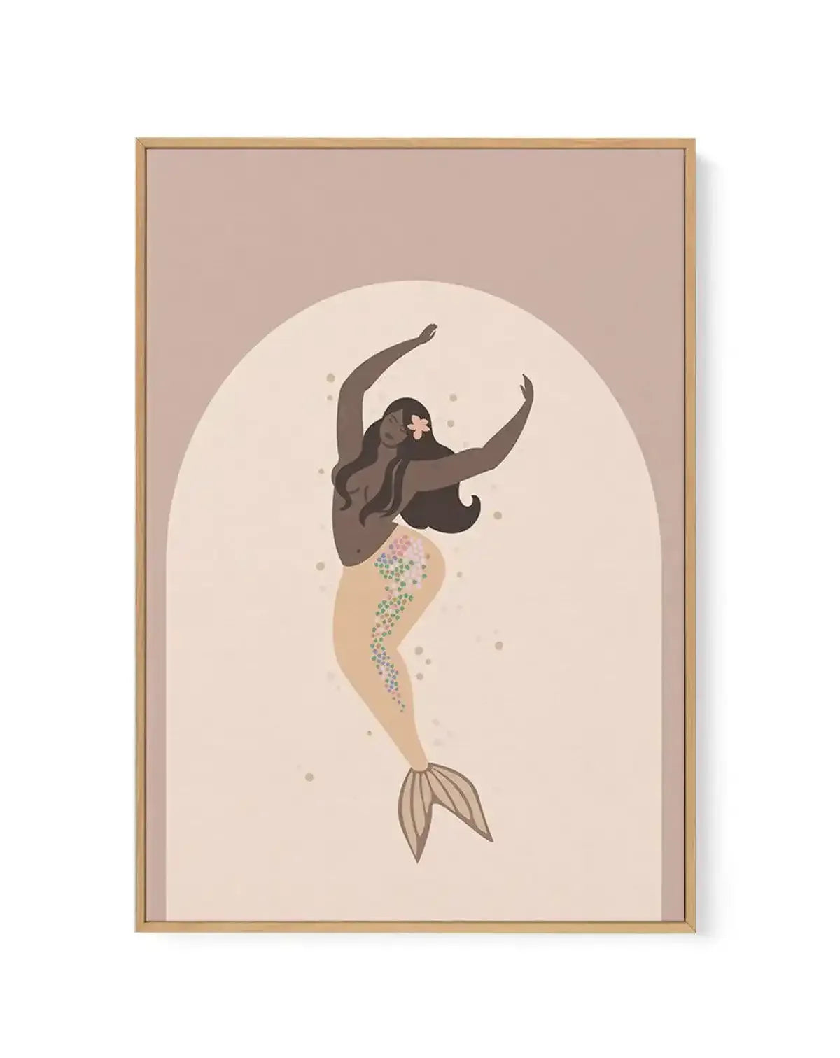 Boheme Mermaid I | Framed Canvas-CANVAS-You can shop wall art online with Olive et Oriel for everything from abstract art to fun kids wall art. Our beautiful modern art prints and canvas art are available from large canvas prints to wall art paintings and our proudly Australian artwork collection offers only the highest quality framed large wall art and canvas art Australia - You can buy fashion photography prints or Hampton print posters and paintings on canvas from Olive et Oriel and have them