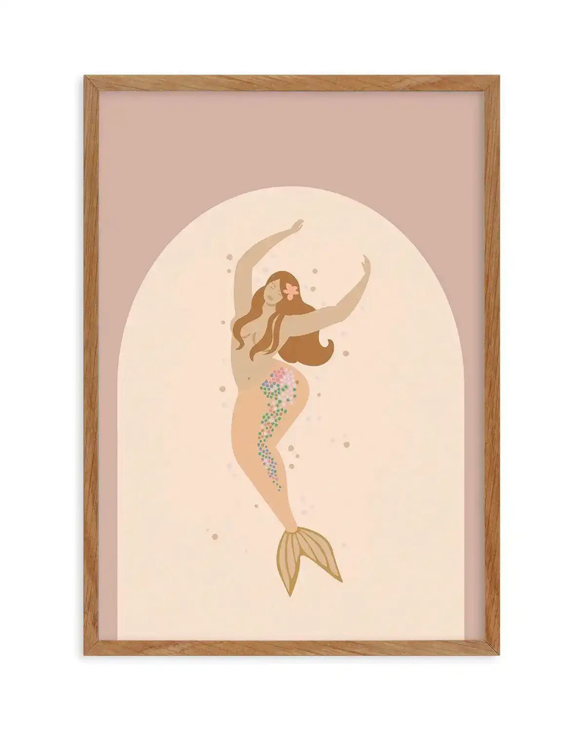 Boheme Mermaid II Art Print-PRINT-Olive et Oriel-Olive et Oriel-50x70 cm | 19.6" x 27.5"-Walnut-With White Border-Buy-Australian-Art-Prints-Online-with-Olive-et-Oriel-Your-Artwork-Specialists-Austrailia-Decorate-With-Coastal-Photo-Wall-Art-Prints-From-Our-Beach-House-Artwork-Collection-Fine-Poster-and-Framed-Artwork