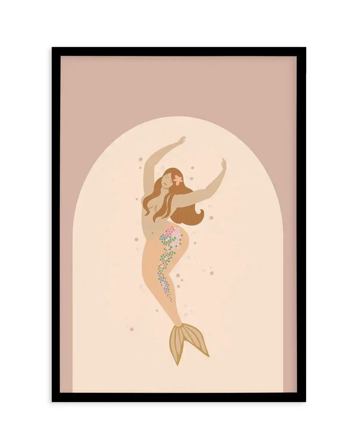 Boheme Mermaid II Art Print-PRINT-Olive et Oriel-Olive et Oriel-A5 | 5.8" x 8.3" | 14.8 x 21cm-Black-With White Border-Buy-Australian-Art-Prints-Online-with-Olive-et-Oriel-Your-Artwork-Specialists-Austrailia-Decorate-With-Coastal-Photo-Wall-Art-Prints-From-Our-Beach-House-Artwork-Collection-Fine-Poster-and-Framed-Artwork