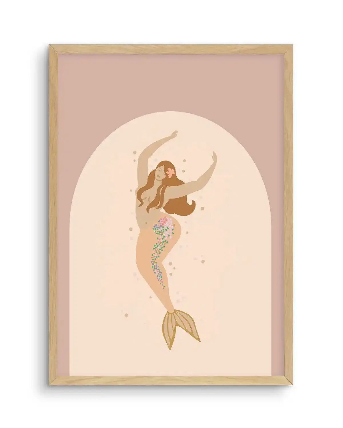 Boheme Mermaid II Art Print-PRINT-Olive et Oriel-Olive et Oriel-A5 | 5.8" x 8.3" | 14.8 x 21cm-Oak-With White Border-Buy-Australian-Art-Prints-Online-with-Olive-et-Oriel-Your-Artwork-Specialists-Austrailia-Decorate-With-Coastal-Photo-Wall-Art-Prints-From-Our-Beach-House-Artwork-Collection-Fine-Poster-and-Framed-Artwork