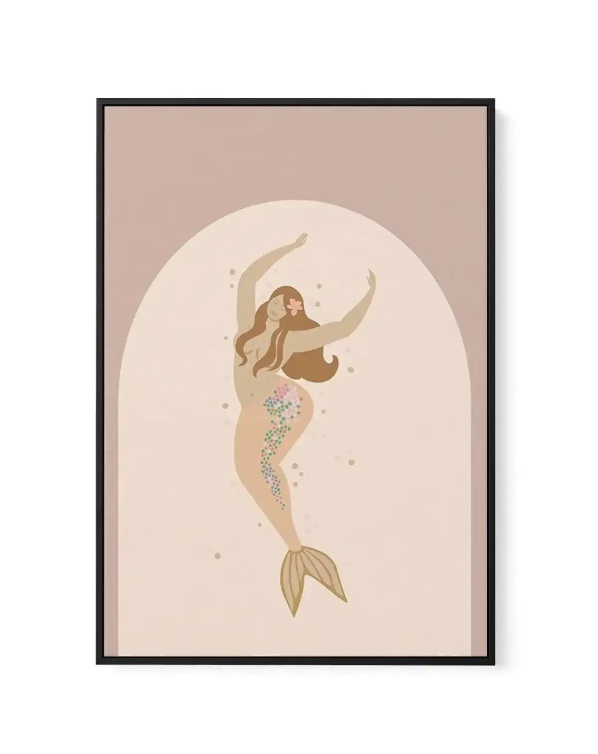 Boheme Mermaid II | Framed Canvas-CANVAS-You can shop wall art online with Olive et Oriel for everything from abstract art to fun kids wall art. Our beautiful modern art prints and canvas art are available from large canvas prints to wall art paintings and our proudly Australian artwork collection offers only the highest quality framed large wall art and canvas art Australia - You can buy fashion photography prints or Hampton print posters and paintings on canvas from Olive et Oriel and have the