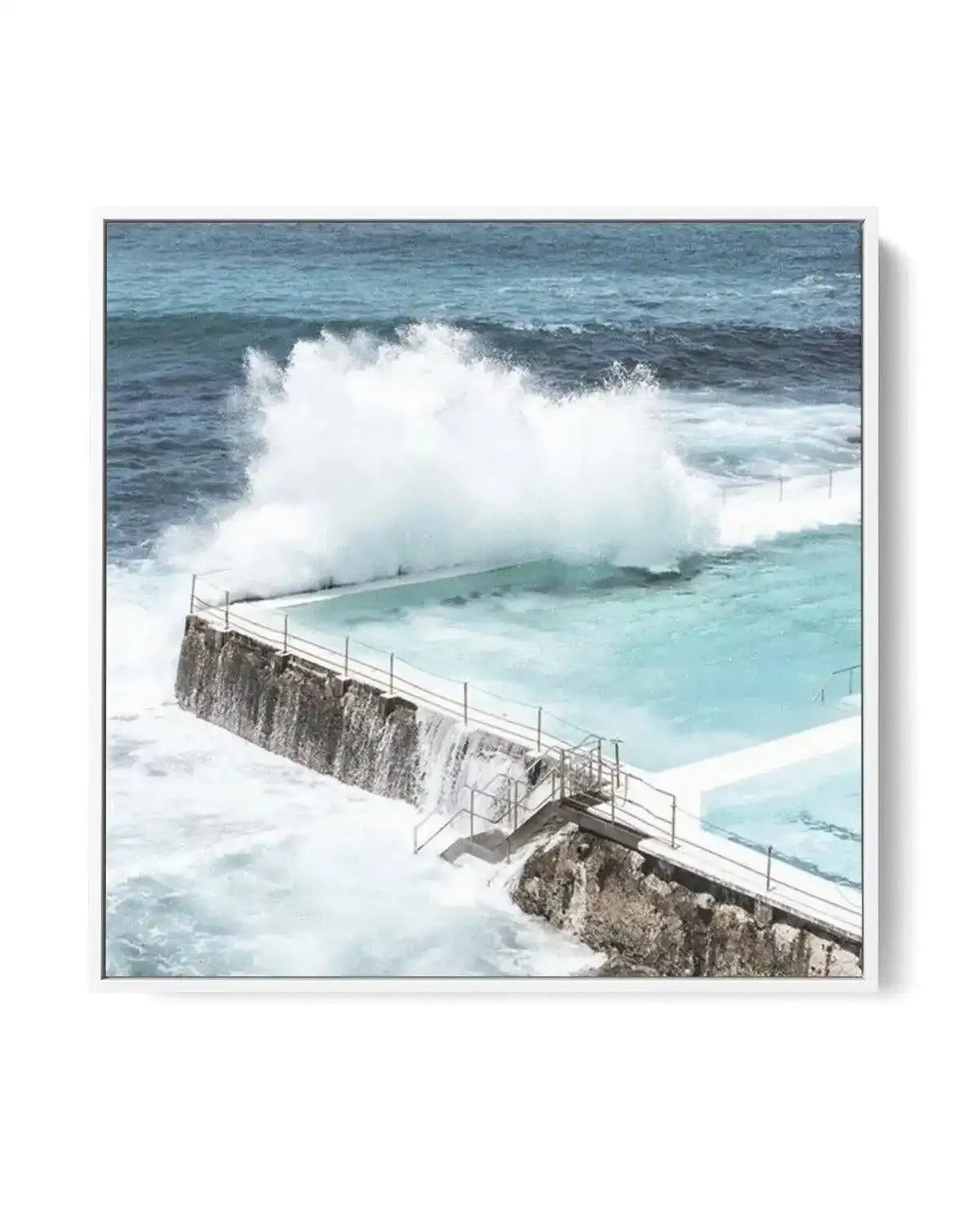 Bondi Icebergs SQ | Framed Canvas-CANVAS-You can shop wall art online with Olive et Oriel for everything from abstract art to fun kids wall art. Our beautiful modern art prints and canvas art are available from large canvas prints to wall art paintings and our proudly Australian artwork collection offers only the highest quality framed large wall art and canvas art Australia - You can buy fashion photography prints or Hampton print posters and paintings on canvas from Olive et Oriel and have the