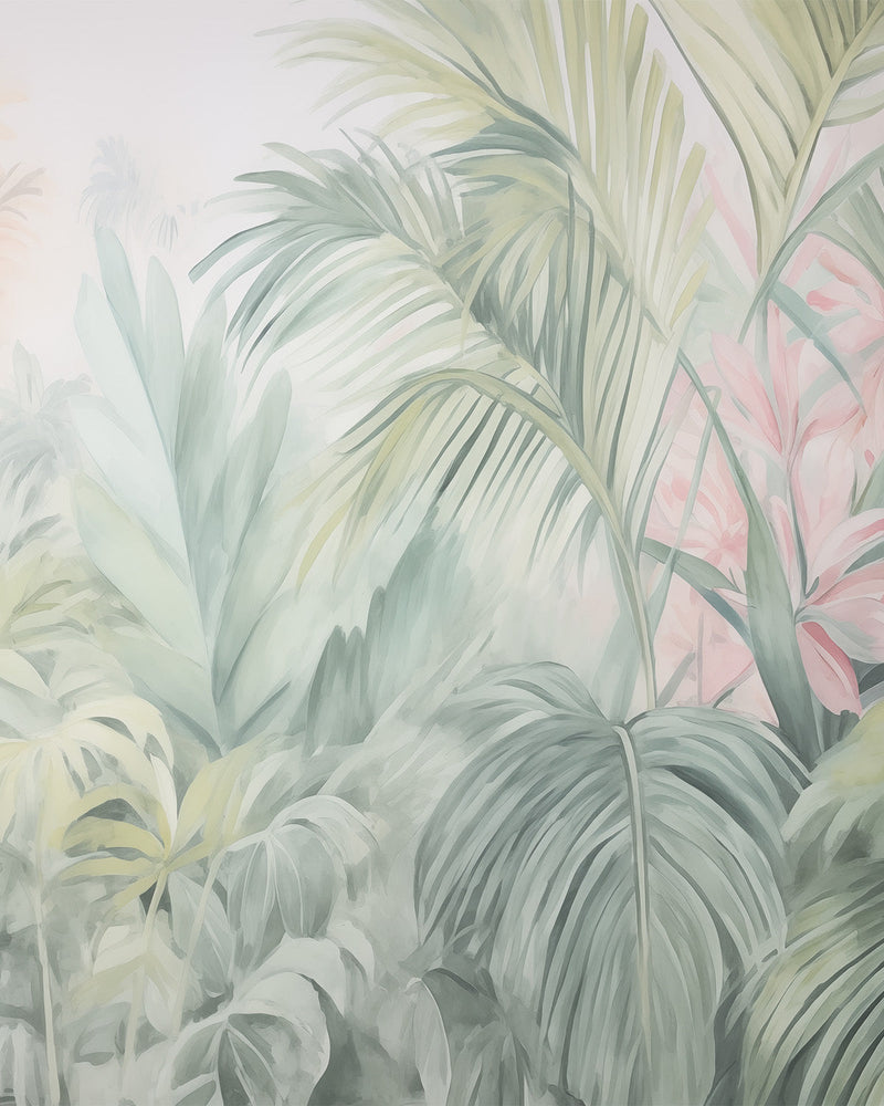 Breezy Palm Wallpaper Mural from Olive et Oriel where you can shop wallpaper and artworks online