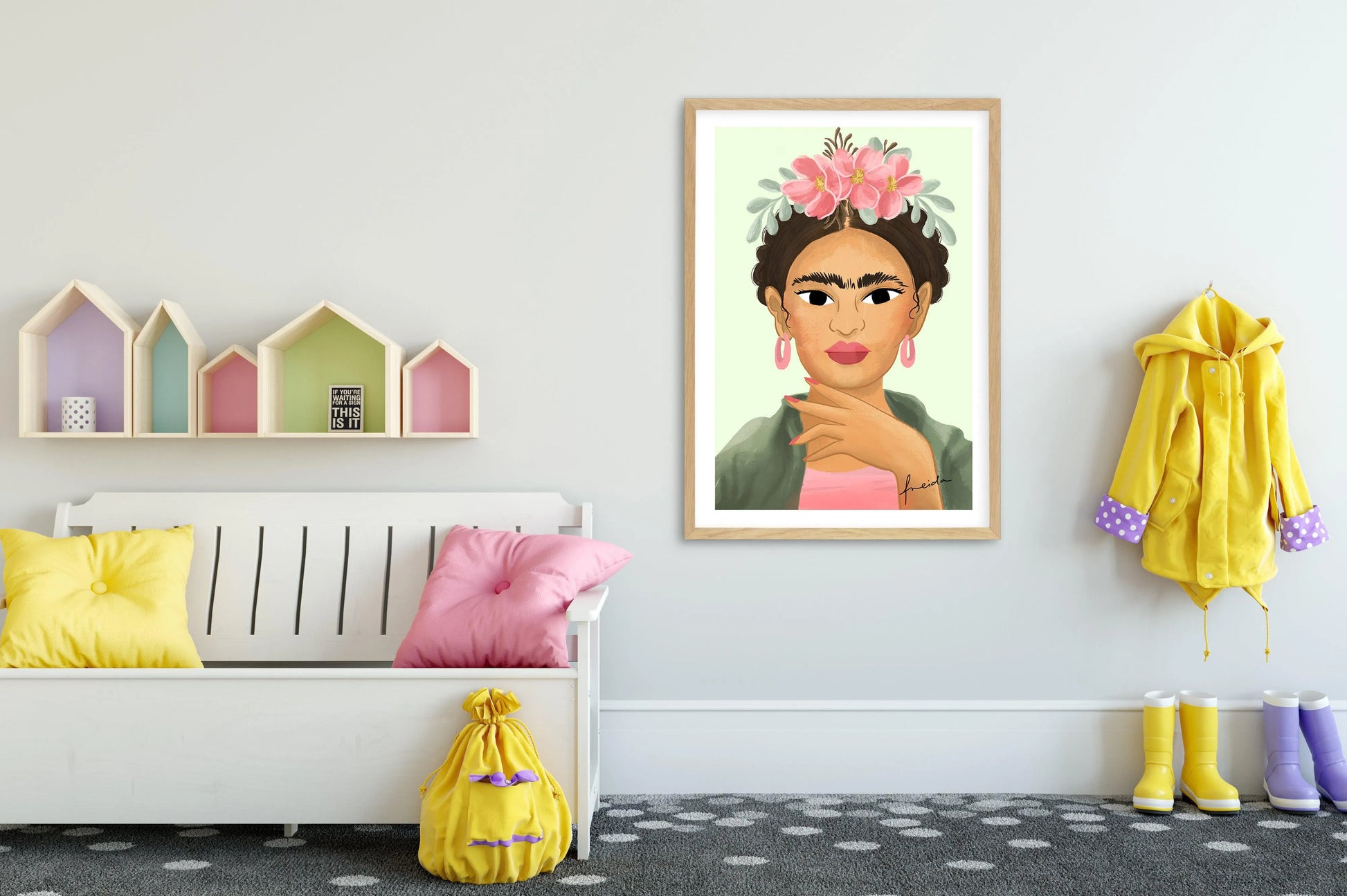 Frida Kahlo on Sage Art Print-PRINT-Olive et Oriel-Kristin-Buy-Australian-Art-Prints-Online-with-Olive-et-Oriel-Your-Artwork-Specialists-Austrailia-Decorate-With-Coastal-Photo-Wall-Art-Prints-From-Our-Beach-House-Artwork-Collection-Fine-Poster-and-Framed-Artwork