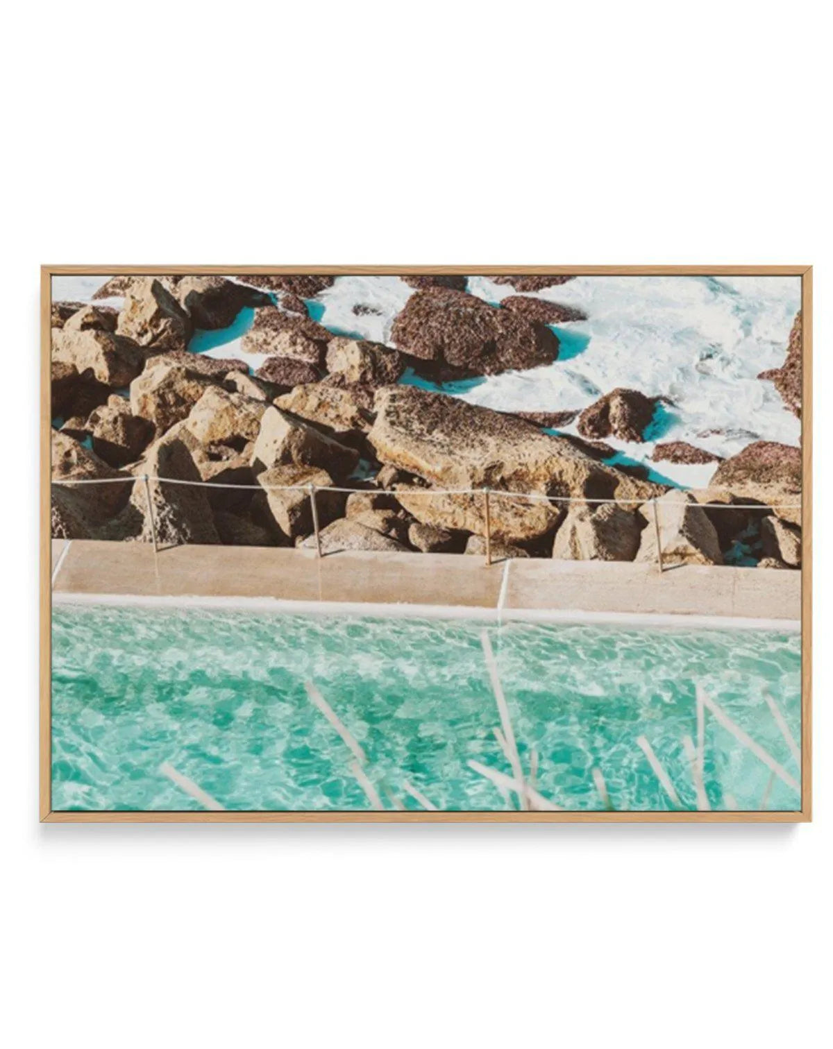 Bronte Pool I | Framed Canvas-CANVAS-You can shop wall art online with Olive et Oriel for everything from abstract art to fun kids wall art. Our beautiful modern art prints and canvas art are available from large canvas prints to wall art paintings and our proudly Australian artwork collection offers only the highest quality framed large wall art and canvas art Australia - You can buy fashion photography prints or Hampton print posters and paintings on canvas from Olive et Oriel and have them de