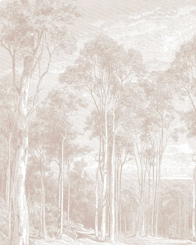 Eucalyptus Trees in Red Gum Wallpaper Mural from Olive et Oriel where you can shop wallpaper and artworks online
