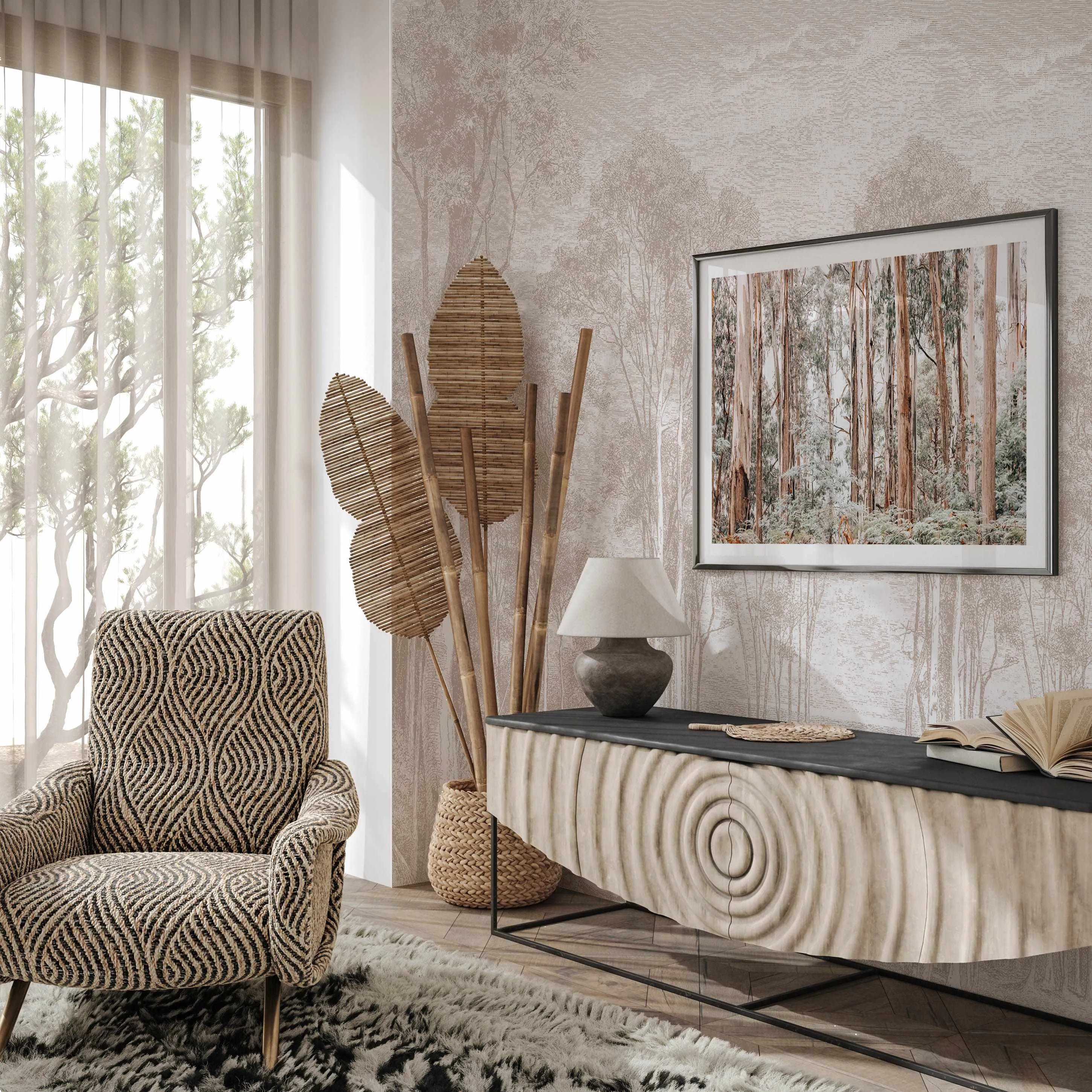 Eucalyptus Trees in Red Gum Wallpaper Mural from Olive et Oriel where you can shop wallpaper and artworks online