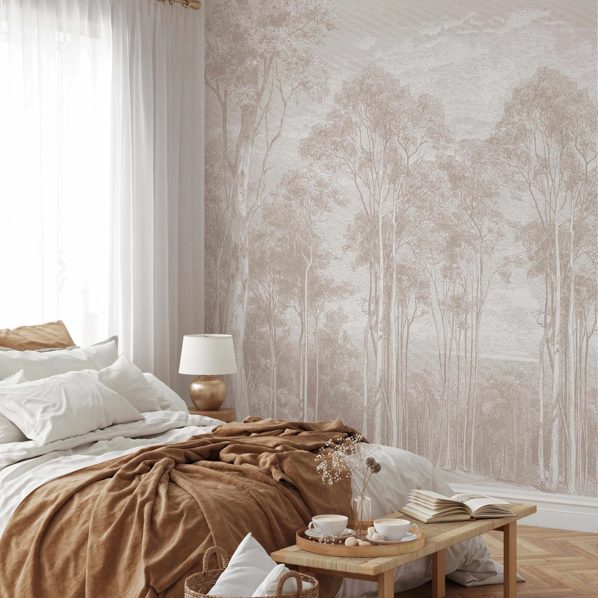 Eucalyptus Trees in Red Gum Wallpaper Mural from Olive et Oriel where you can shop wallpaper and artworks online