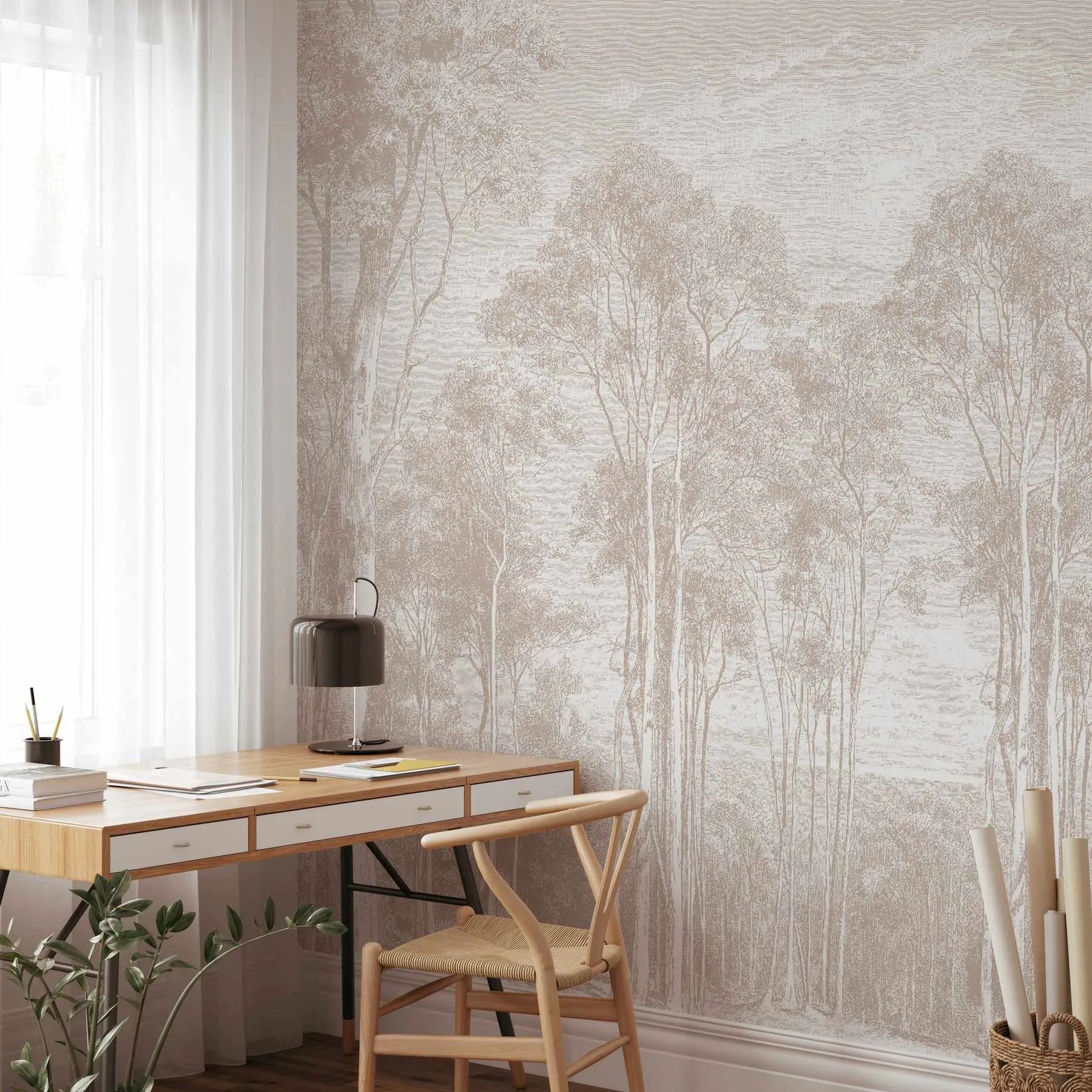 Eucalyptus Trees in Red Gum Wallpaper Mural from Olive et Oriel where you can shop wallpaper and artworks online
