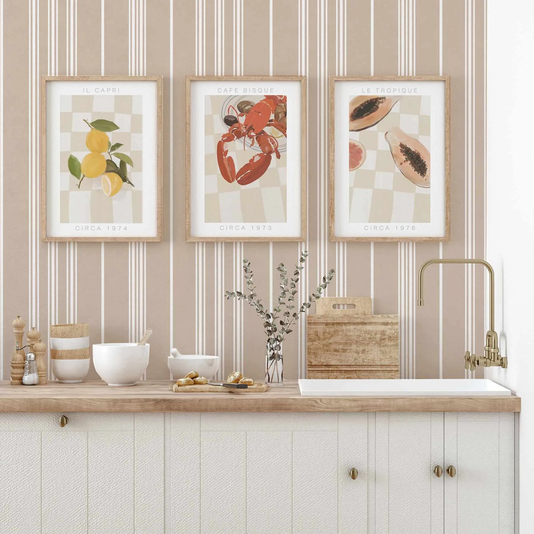 Sahara Stripe Wallpaper from Olive et Oriel where you can shop wallpaper and artworks online