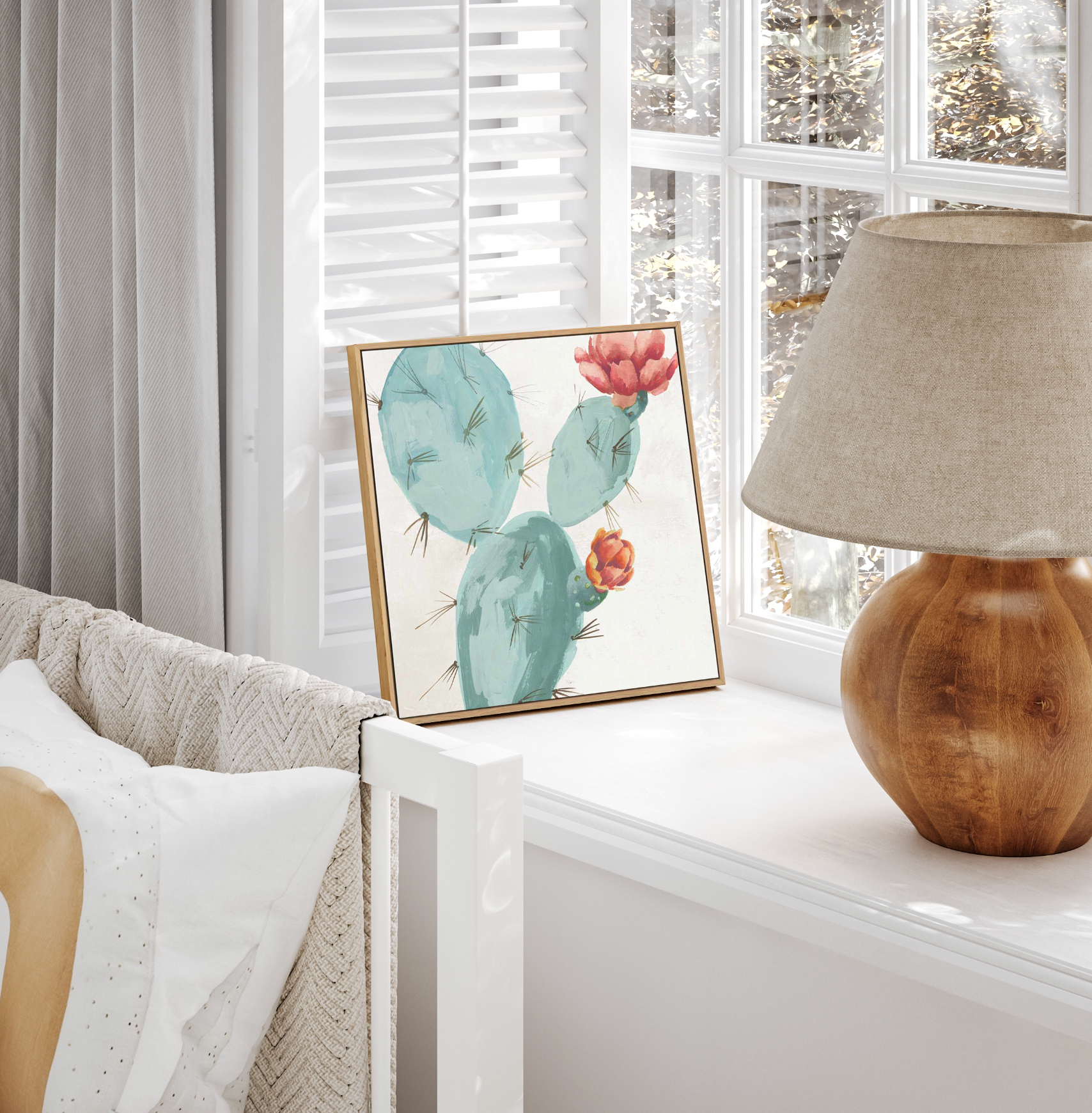Bunny Ears Cactus | Framed Canvas Art Print from Olive et Oriel where you can shop wallpaper and artworks online