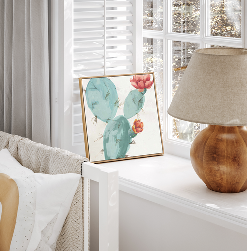 Bunny Ears Cactus | Framed Canvas Art Print