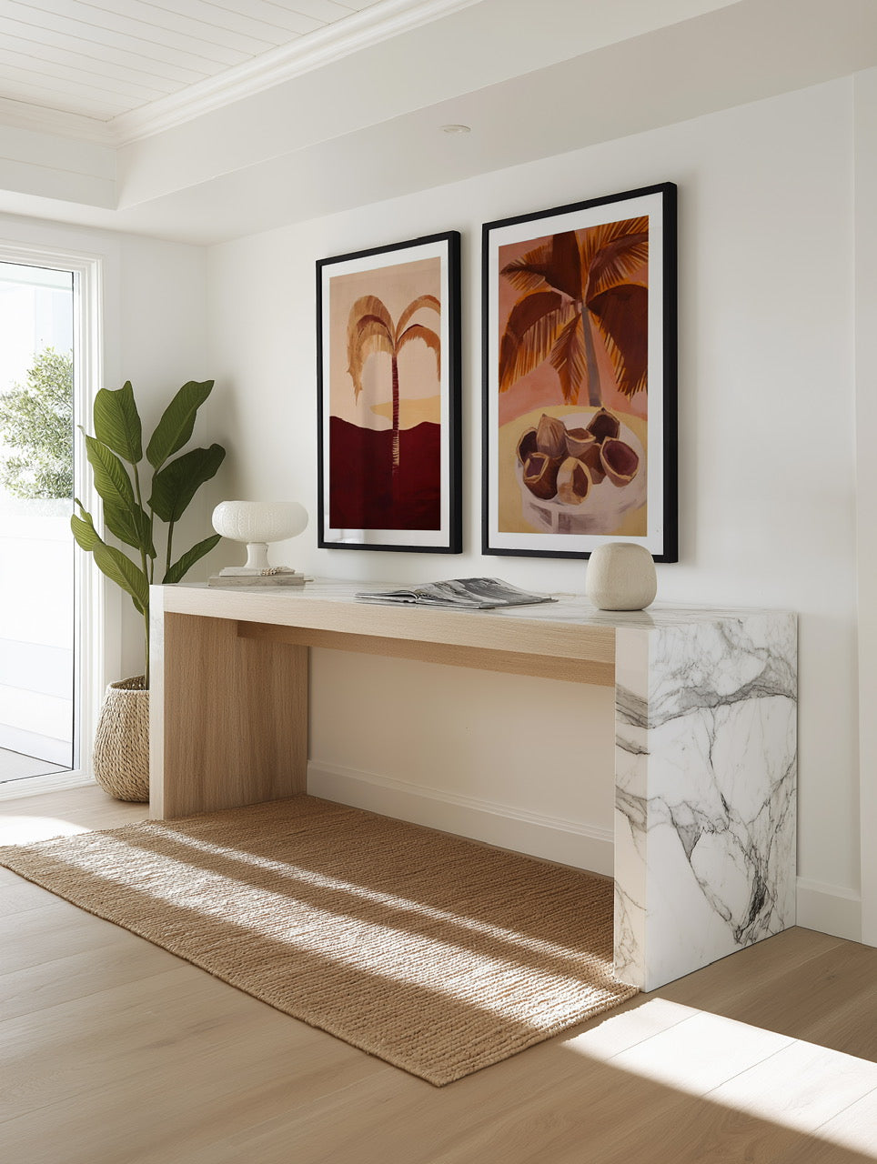 Carmine Palm I | Art Print from Olive et Oriel where you can shop wallpaper and artworks online