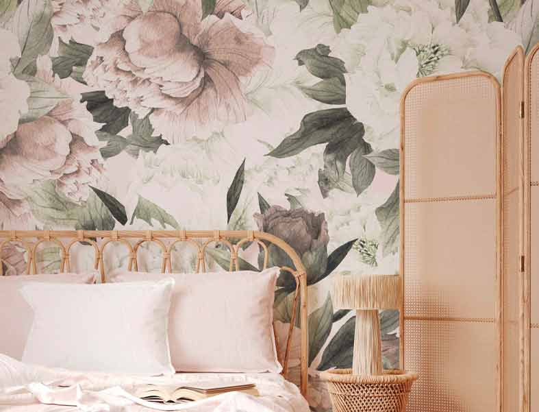 Buy floral wallpaper wall murals online in Australia with Olive et Oriel 