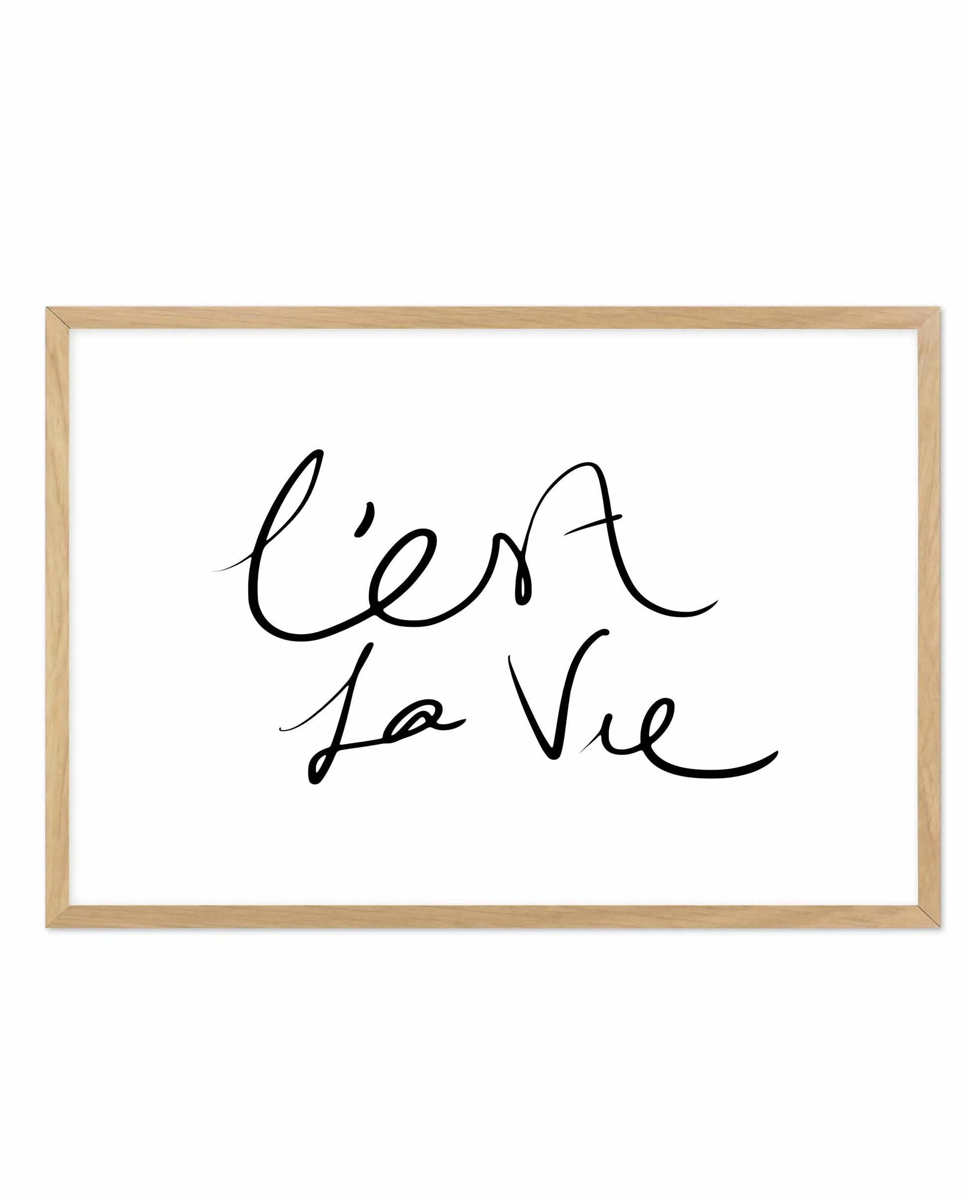C'est La Vie B&W Art Print-PRINT-Olive et Oriel-Olive et Oriel-A5 | 5.8" x 8.3" | 14.8 x 21cm-Oak-With White Border-Buy-Australian-Art-Prints-Online-with-Olive-et-Oriel-Your-Artwork-Specialists-Austrailia-Decorate-With-Coastal-Photo-Wall-Art-Prints-From-Our-Beach-House-Artwork-Collection-Fine-Poster-and-Framed-Artwork
