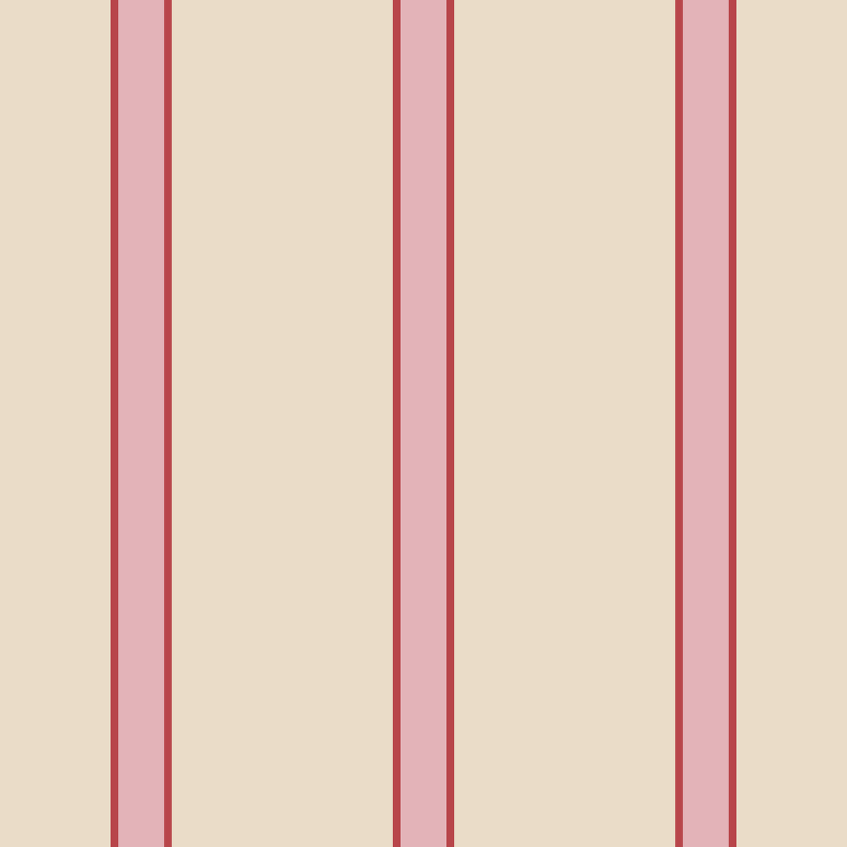 Blush Pink and Red Cabana Stripe repeating design tile