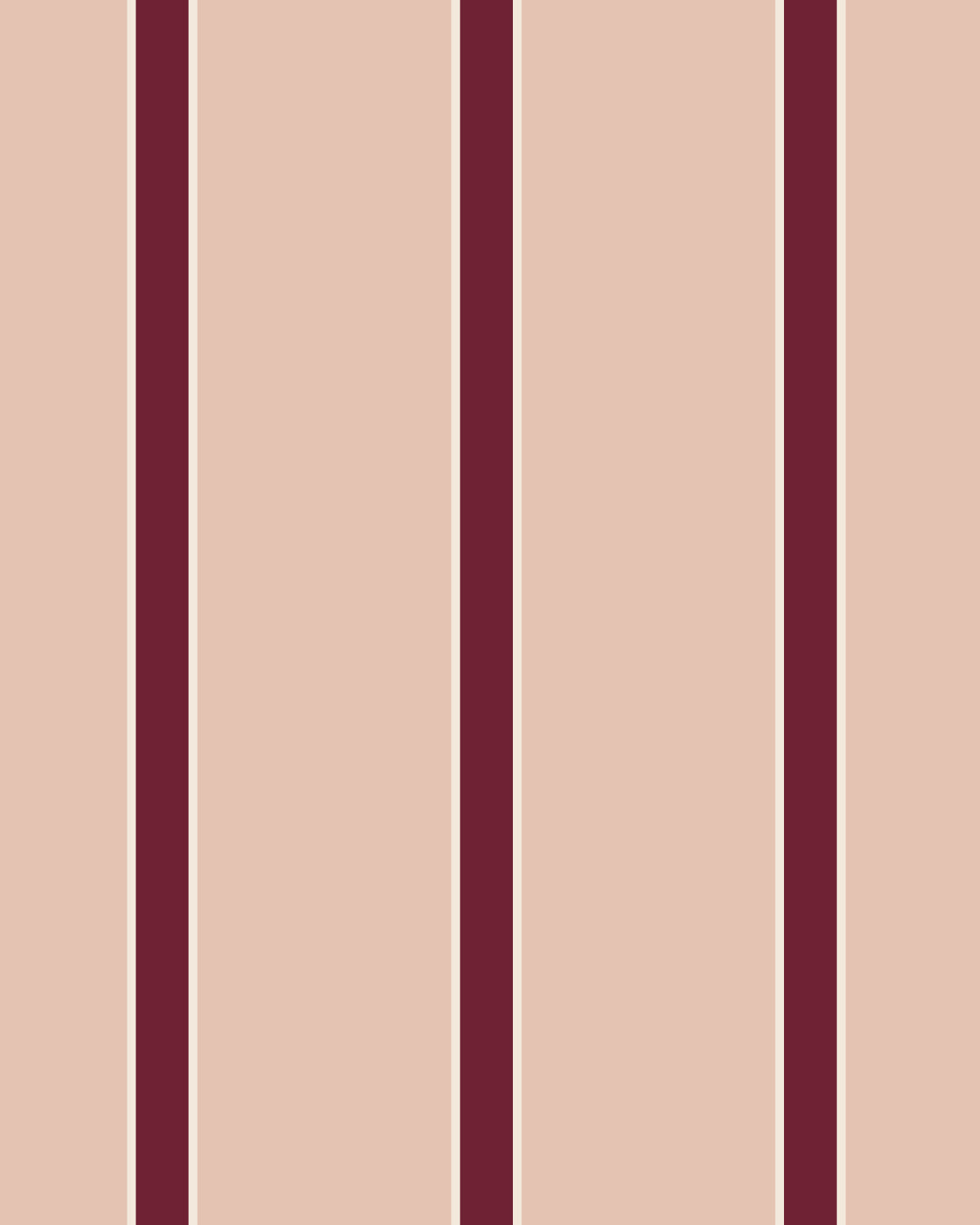 Burgundy and Nude Pink Cabana Stripe wallpaper pattern