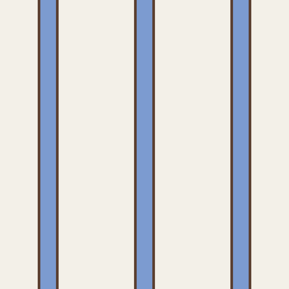 Cornflower Blue and Brown Cabana Stripe repeating design tile