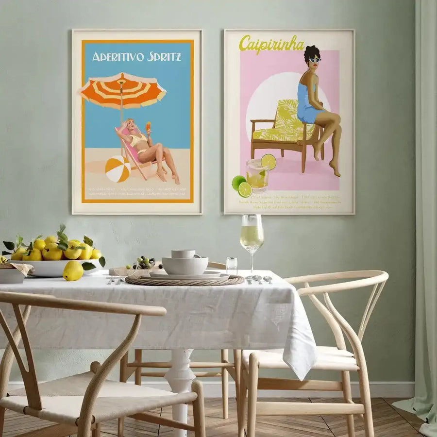 Caipirinha By Jenny Liz Rome Art Print pink vintage art print