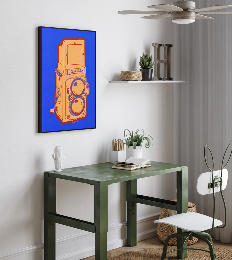 Camera Pop | Framed Canvas Art Print