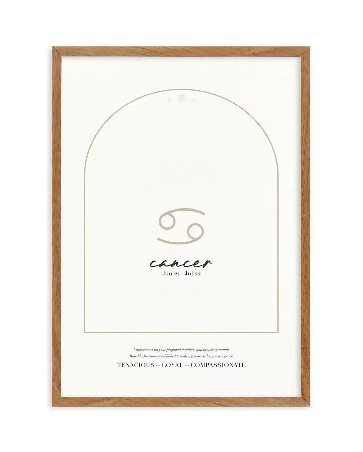 Cancer Star Sign Art Print-PRINT-Olive et Oriel-Olive et Oriel-50x70 cm | 19.6" x 27.5"-Walnut-With White Border-Buy-Australian-Art-Prints-Online-with-Olive-et-Oriel-Your-Artwork-Specialists-Austrailia-Decorate-With-Coastal-Photo-Wall-Art-Prints-From-Our-Beach-House-Artwork-Collection-Fine-Poster-and-Framed-Artwork