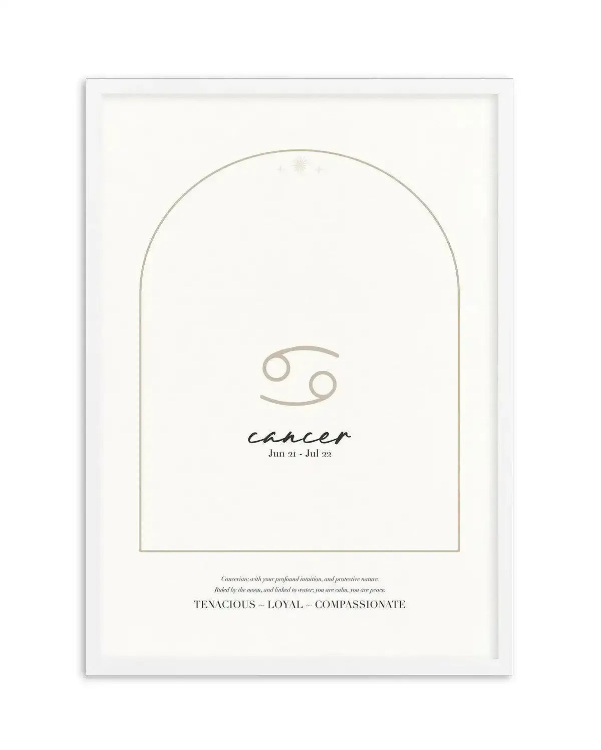Cancer Star Sign Art Print-PRINT-Olive et Oriel-Olive et Oriel-A4 | 8.3" x 11.7" | 21 x 29.7cm-White-With White Border-Buy-Australian-Art-Prints-Online-with-Olive-et-Oriel-Your-Artwork-Specialists-Austrailia-Decorate-With-Coastal-Photo-Wall-Art-Prints-From-Our-Beach-House-Artwork-Collection-Fine-Poster-and-Framed-Artwork