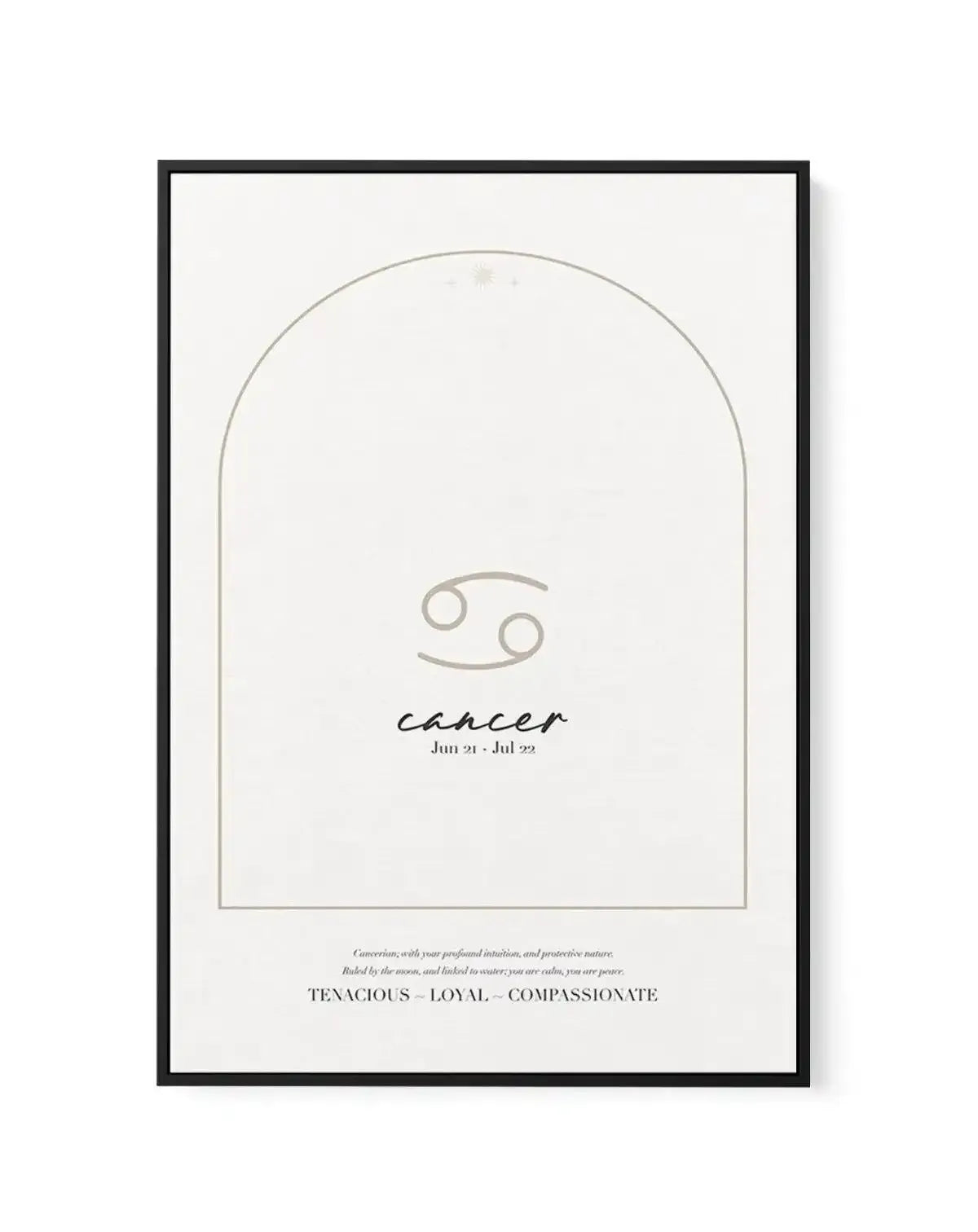 Cancer Star Sign | Framed Canvas-CANVAS-You can shop wall art online with Olive et Oriel for everything from abstract art to fun kids wall art. Our beautiful modern art prints and canvas art are available from large canvas prints to wall art paintings and our proudly Australian artwork collection offers only the highest quality framed large wall art and canvas art Australia - You can buy fashion photography prints or Hampton print posters and paintings on canvas from Olive et Oriel and have them
