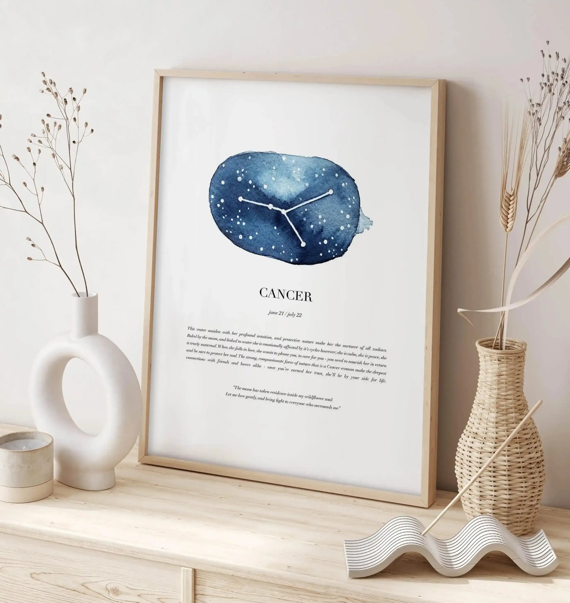 Cancer | Watercolour Zodiac Art Print-PRINT-Olive et Oriel-Olive et Oriel-Buy-Australian-Art-Prints-Online-with-Olive-et-Oriel-Your-Artwork-Specialists-Austrailia-Decorate-With-Coastal-Photo-Wall-Art-Prints-From-Our-Beach-House-Artwork-Collection-Fine-Poster-and-Framed-Artwork