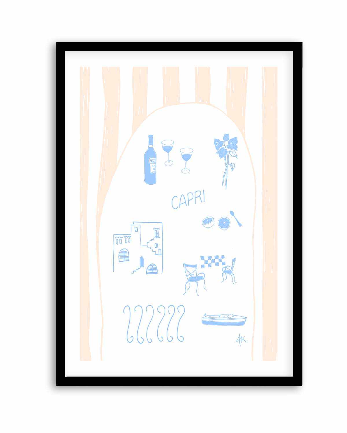 Capri Blue Pink by Anne Korako | Art Print