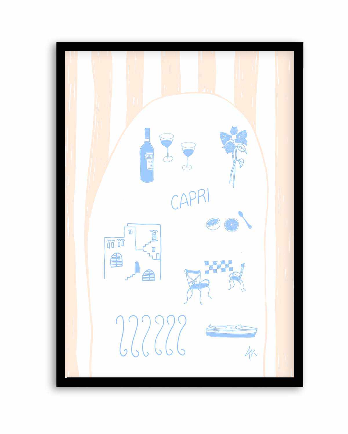 Capri Blue Pink by Anne Korako | Art Print