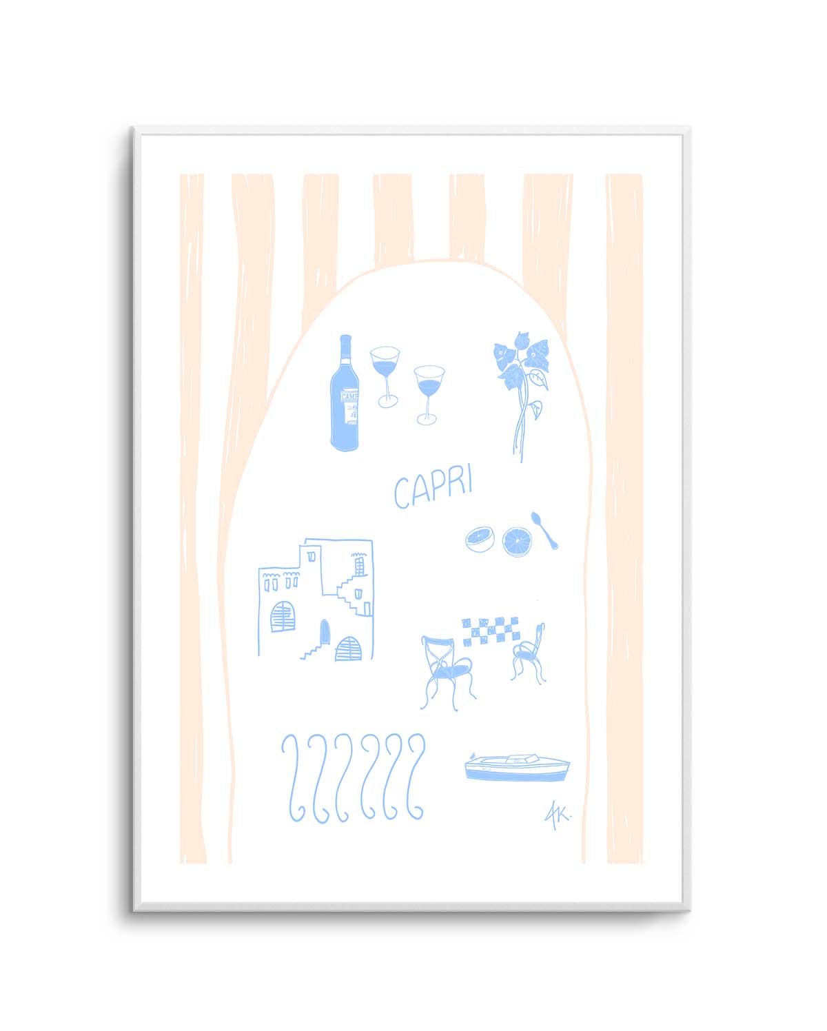 Capri Blue Pink by Anne Korako | Art Print