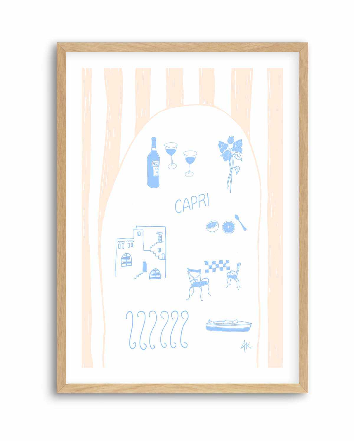 Capri Blue Pink by Anne Korako | Art Print