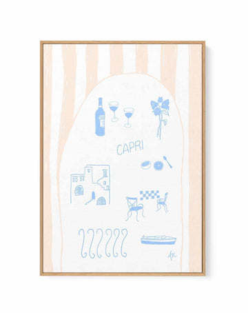 Capri Blue Pink by Anne Korako | Framed Canvas Art Print from Olive et Oriel where you can shop wallpaper and artworks online