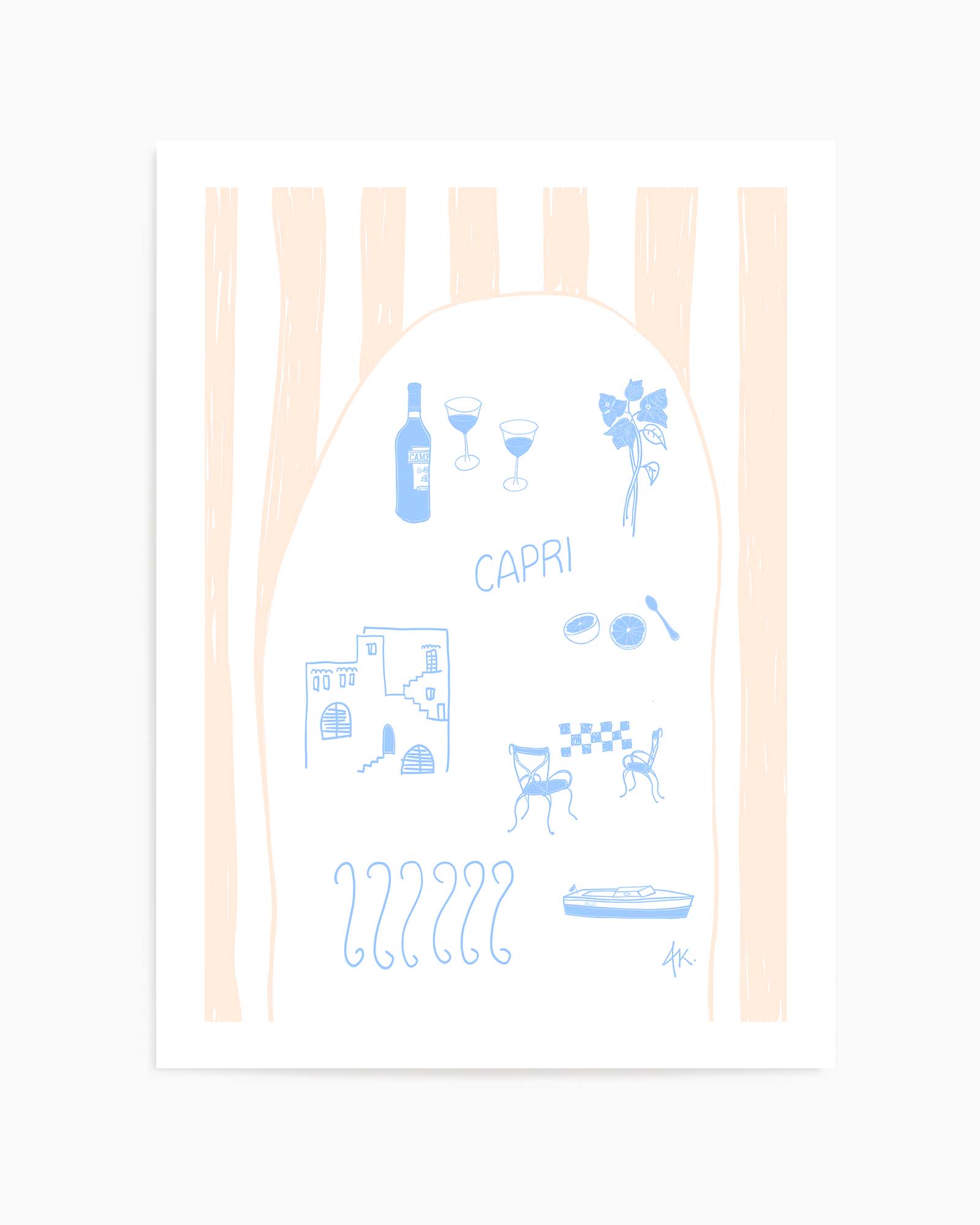 Capri Blue Pink by Anne Korako | Art Print