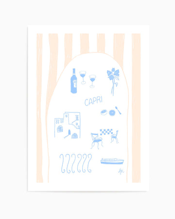 Capri Blue Pink by Anne Korako | Art Print from Olive et Oriel where you can shop wallpaper and artworks online