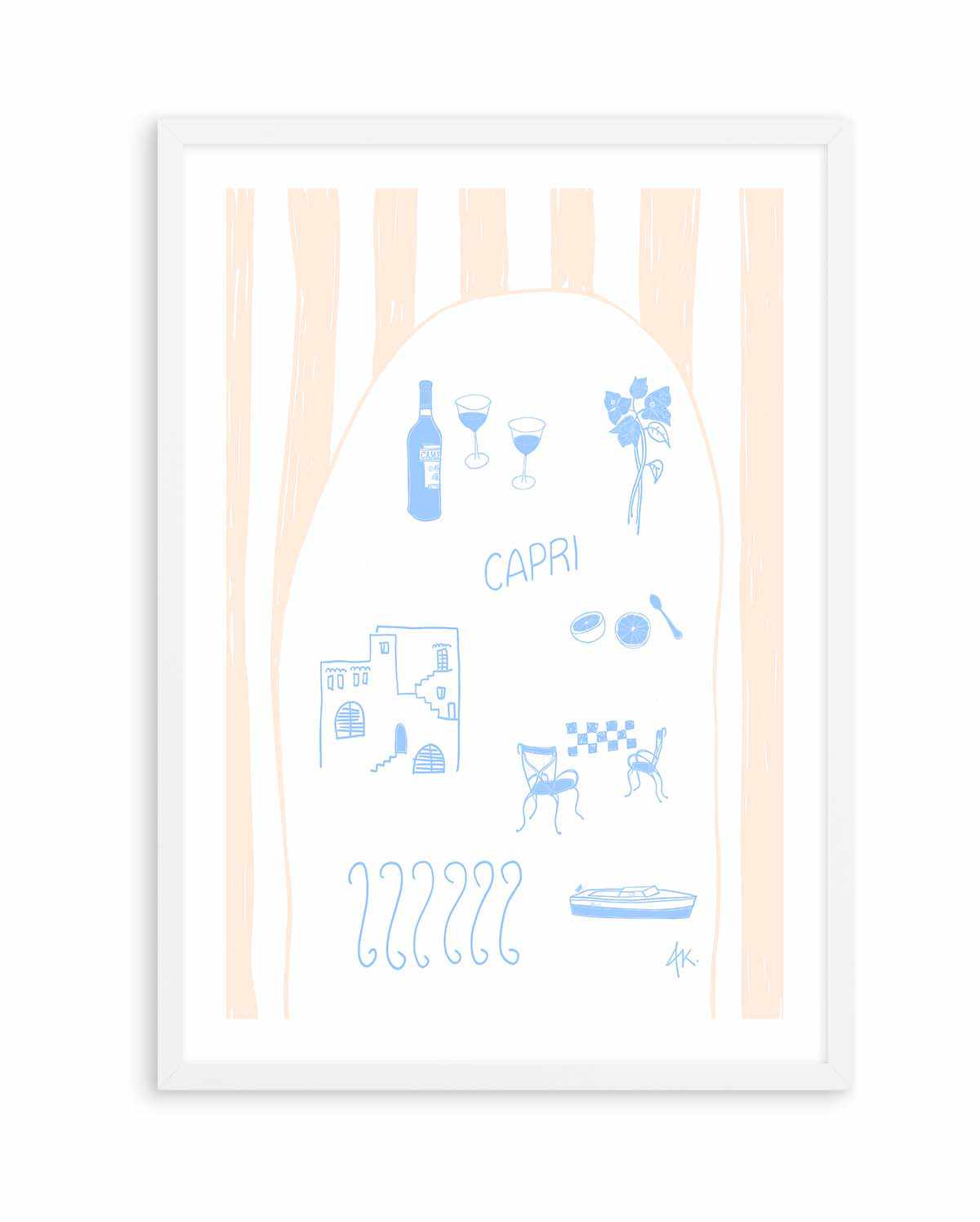 Capri Blue Pink by Anne Korako | Art Print