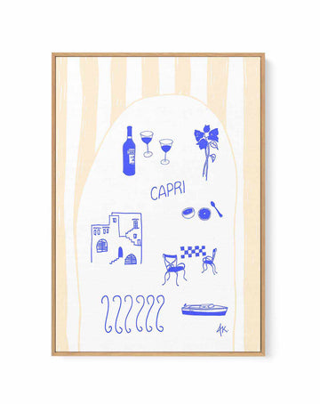 Capri Deep Blue by Anne Korako | Framed Canvas Art Print from Olive et Oriel where you can shop wallpaper and artworks online