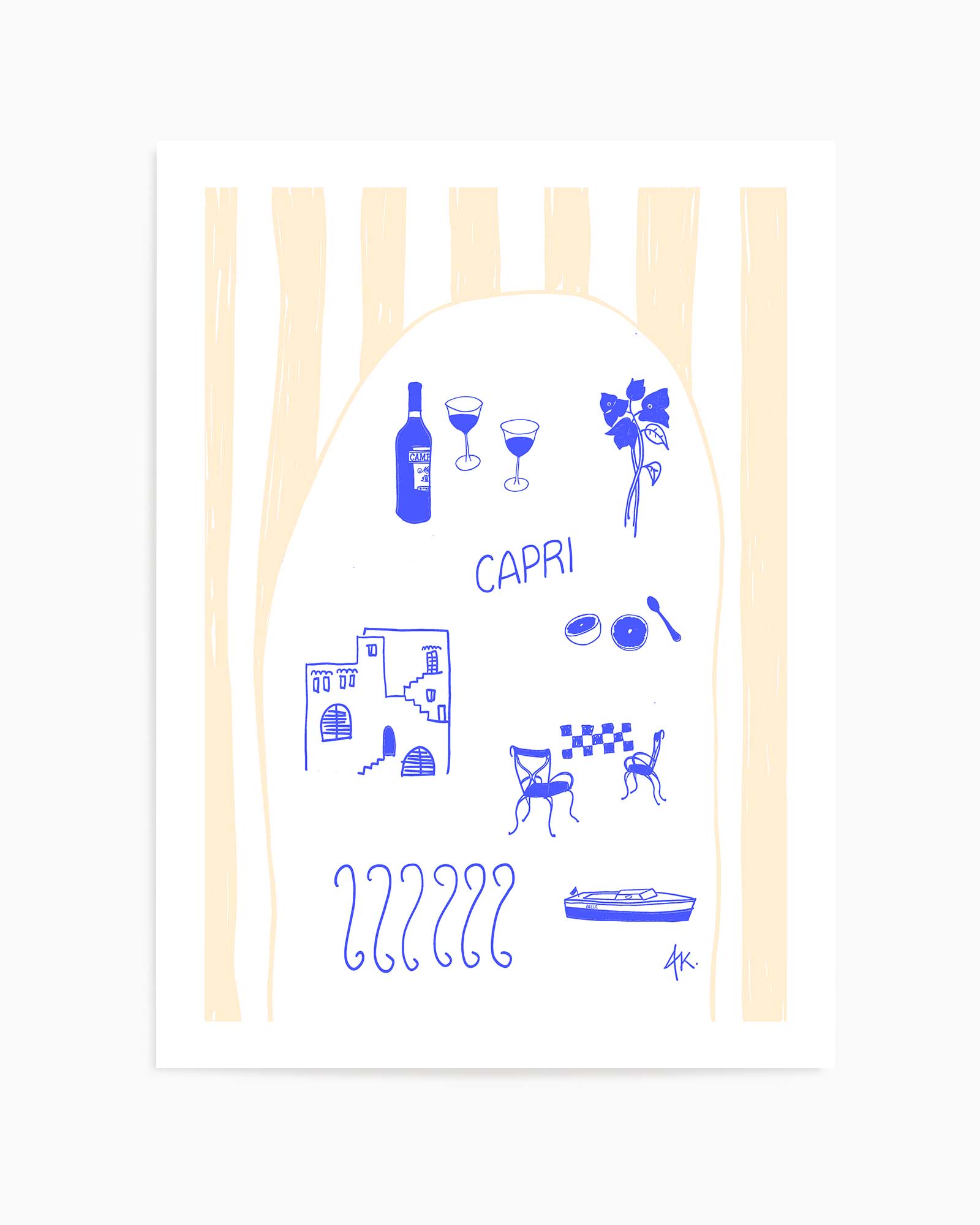 Capri Deep Blue by Anne Korako | Art Print