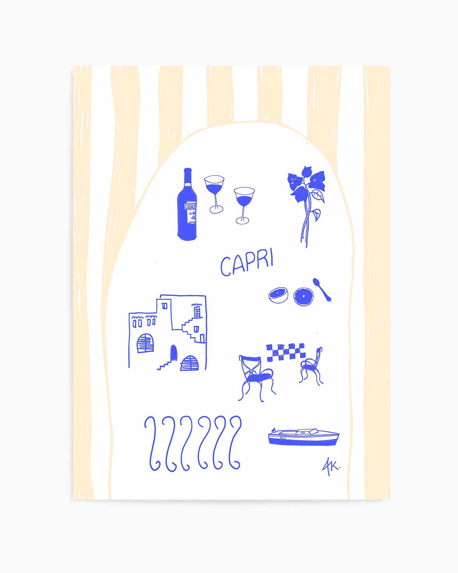 Capri Deep Blue by Anne Korako | Art Print