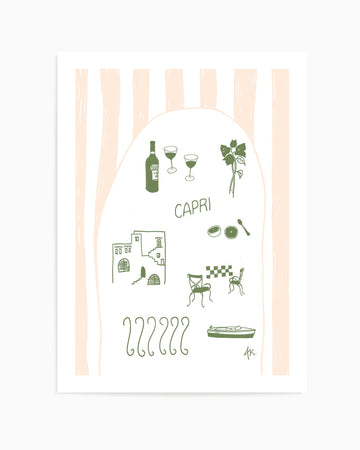 Capri Forest Green Pink by Anne Korako | Art Print from Olive et Oriel where you can shop wallpaper and artworks online