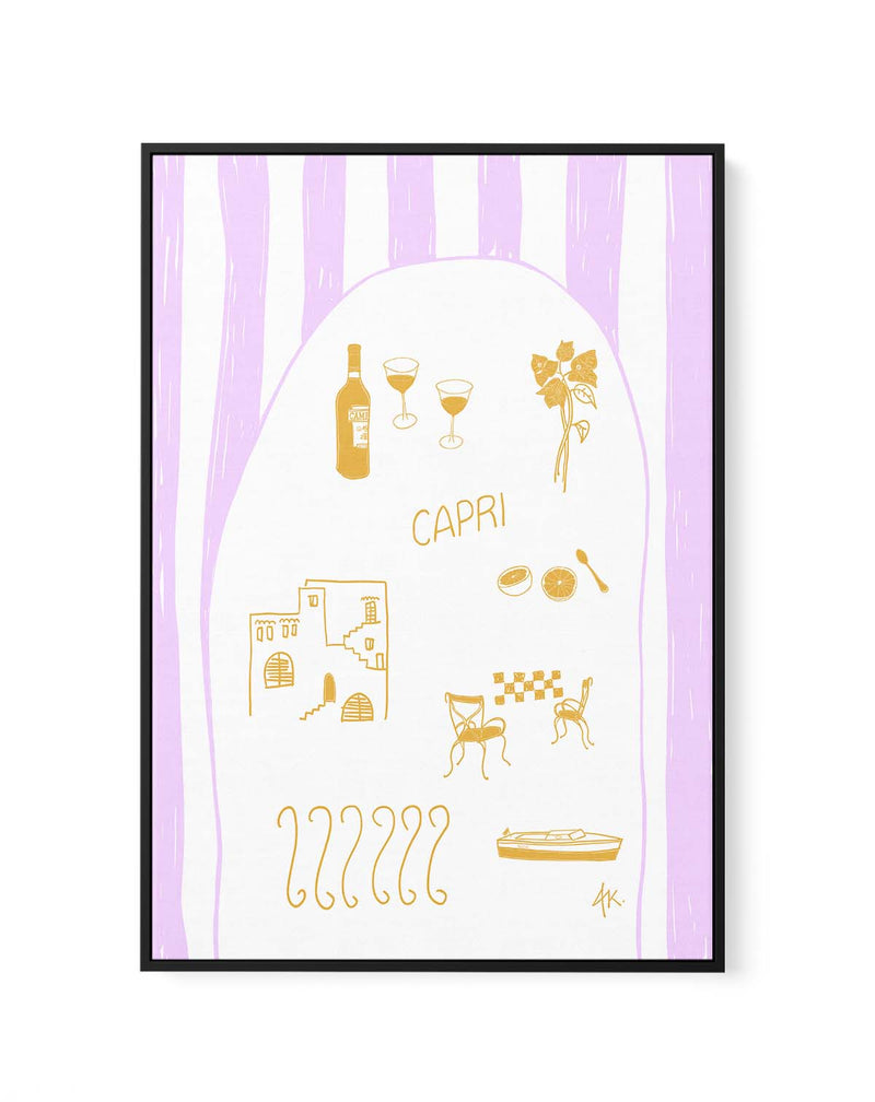 Capri Golden Purple by Anne Korako | Framed Canvas Art Print