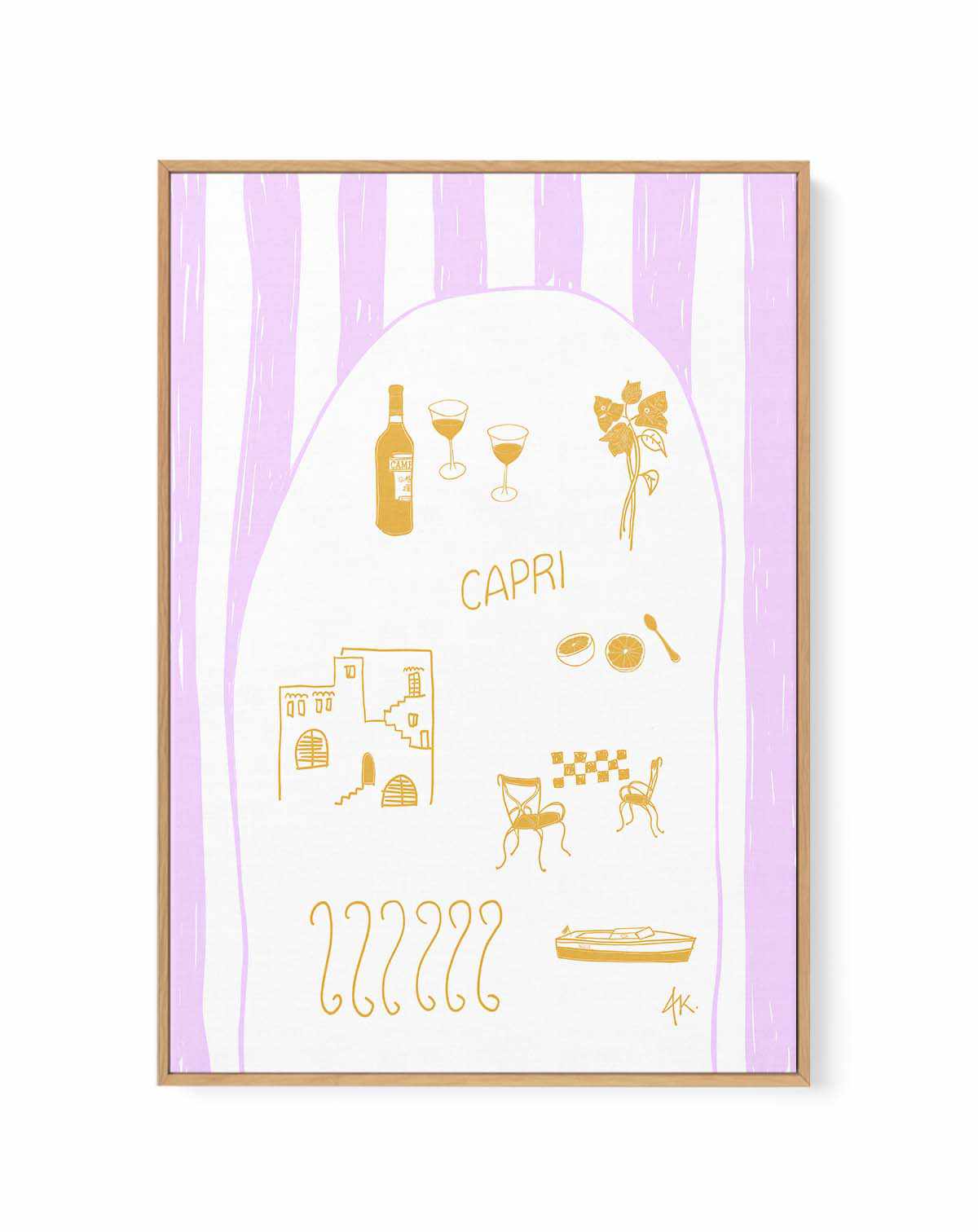 Capri Golden Purple by Anne Korako | Framed Canvas Art Print