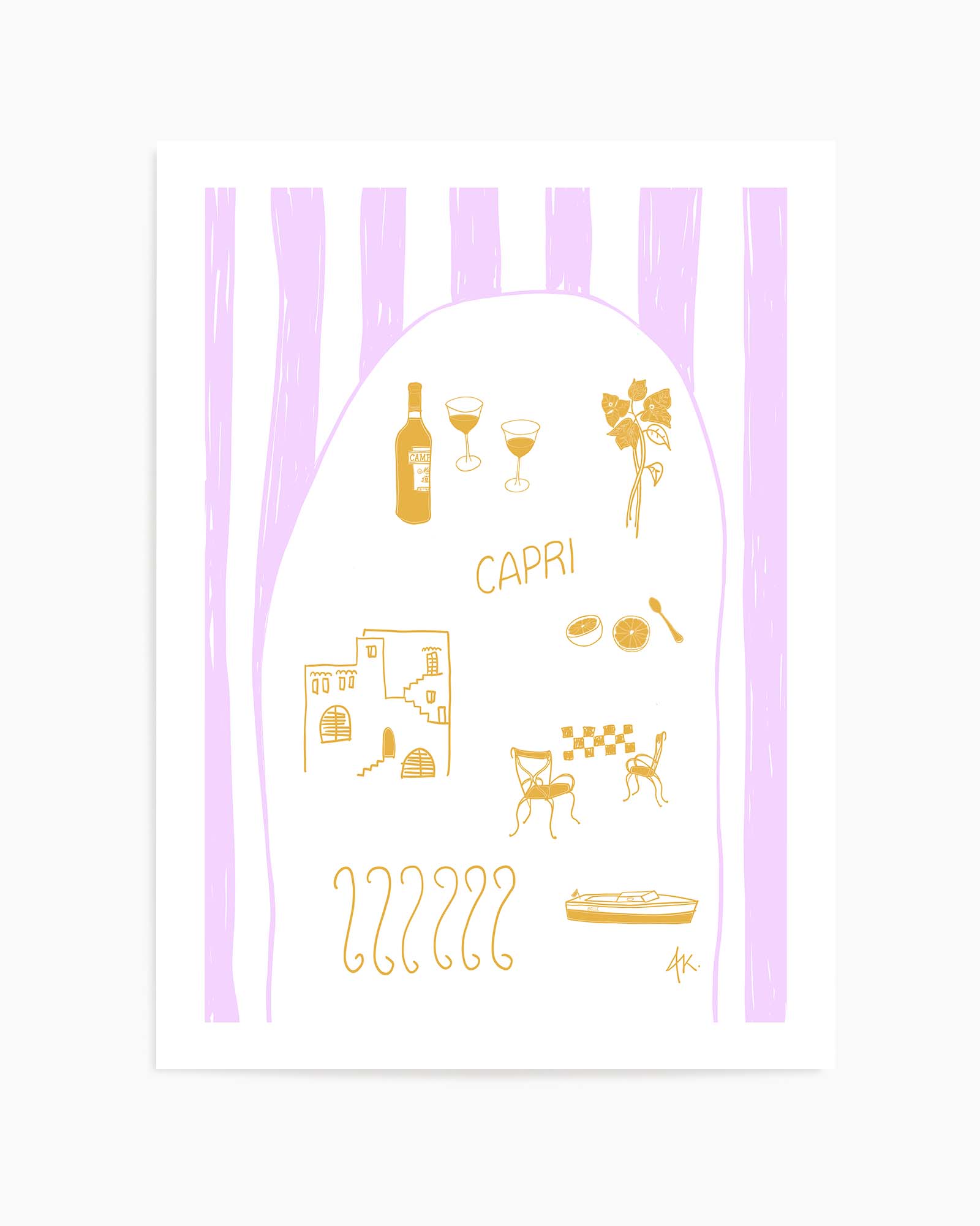 Capri Golden Purple by Anne Korako | Art Print