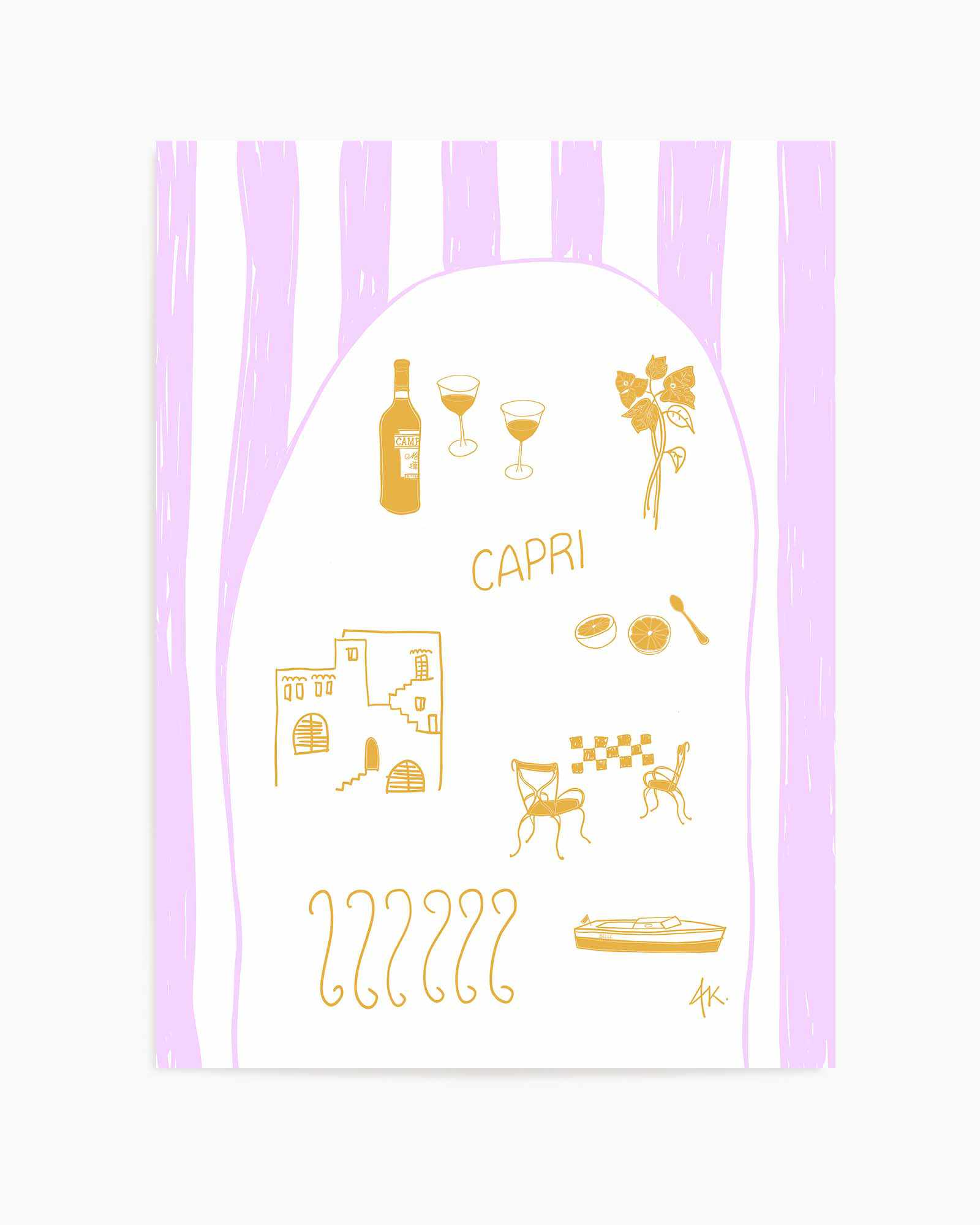 Capri Golden Purple by Anne Korako | Art Print