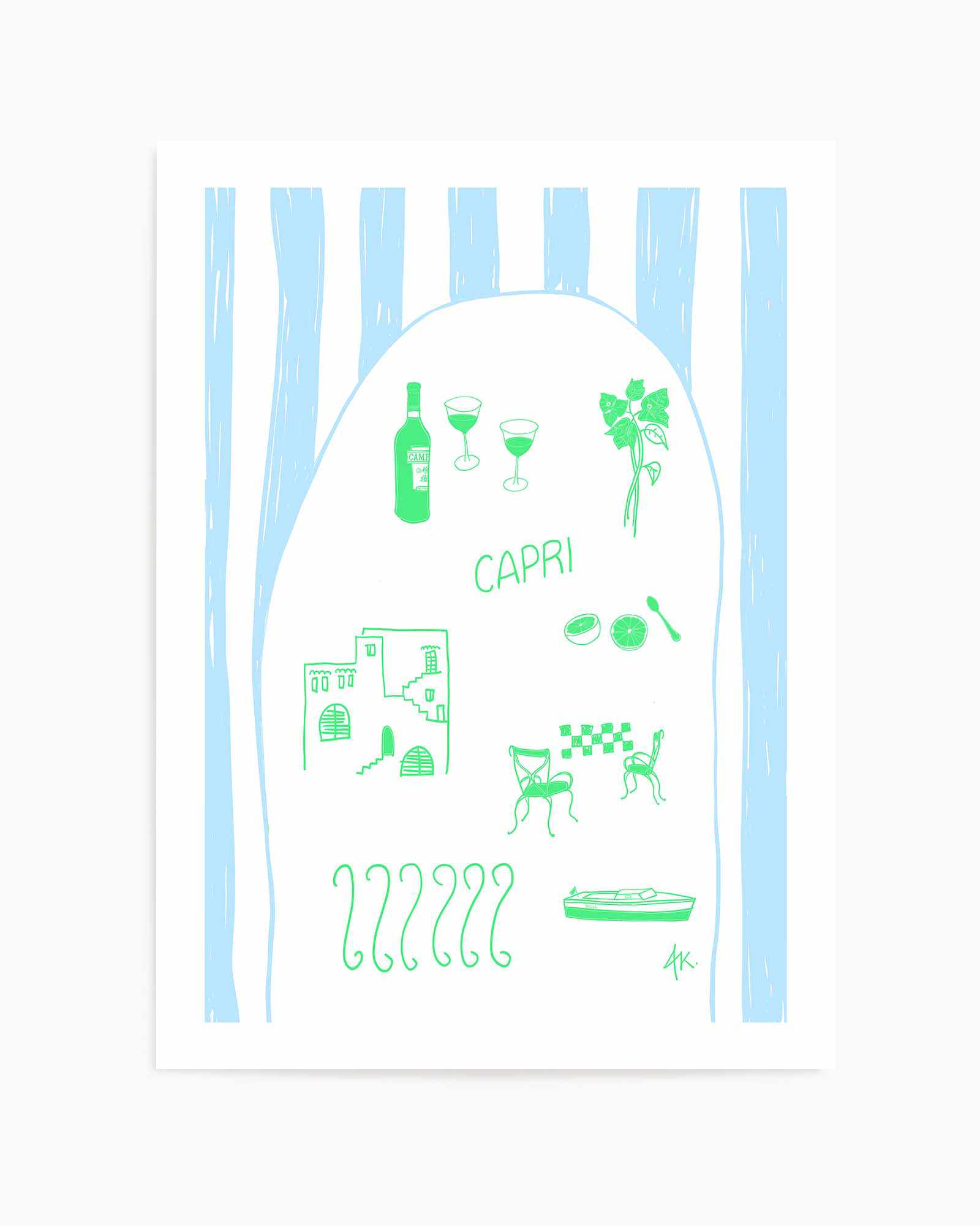 Capri Green Blue by Anne Korako | Art Print