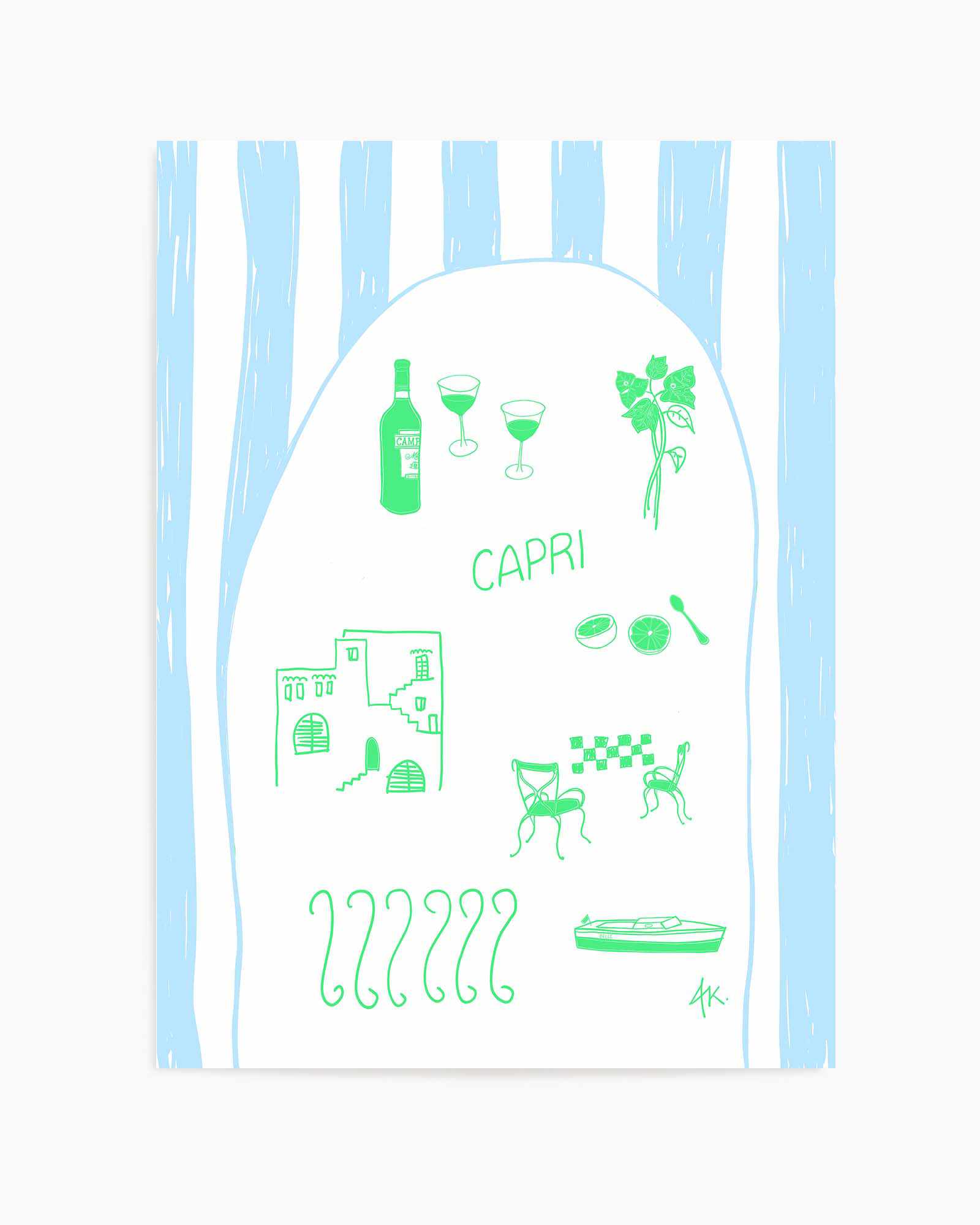 Capri Green Blue by Anne Korako | Art Print