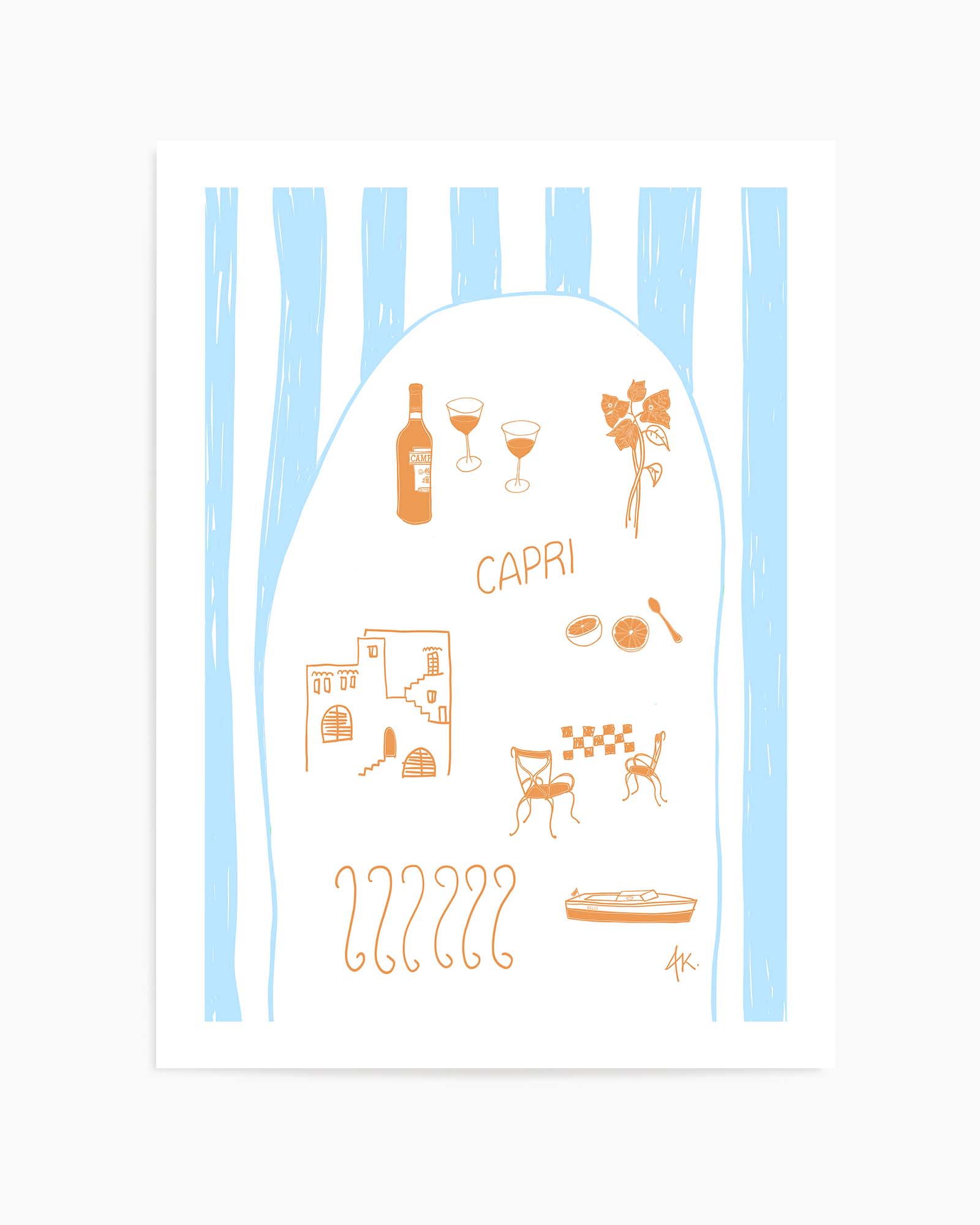 Capri Tan Blue by Anne Korako | Art Print