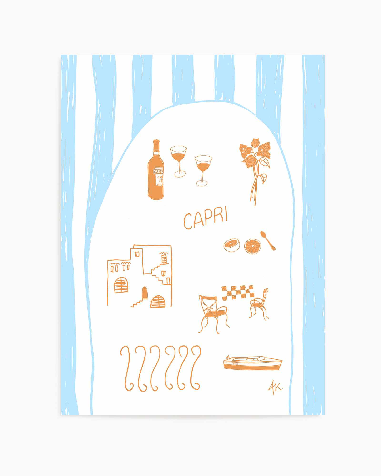 Capri Tan Blue by Anne Korako | Art Print