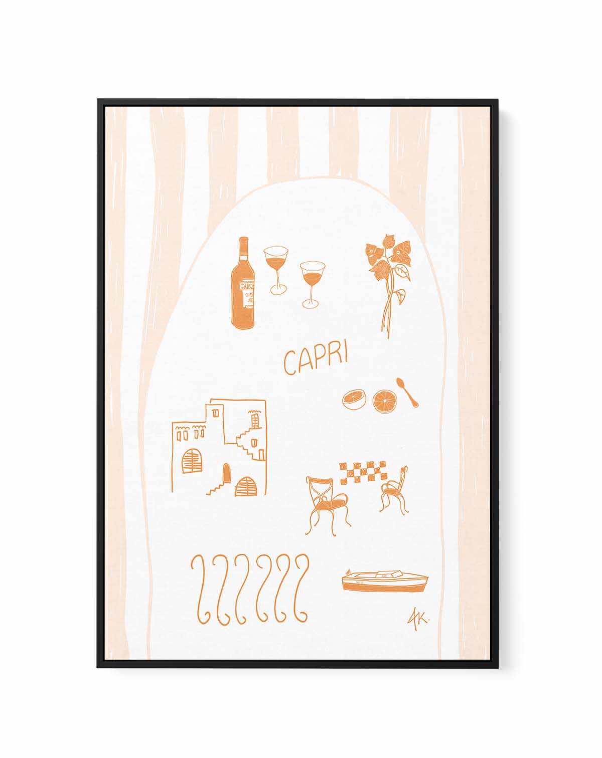 Capri Tan Pink by Anne Korako | Framed Canvas Art Print